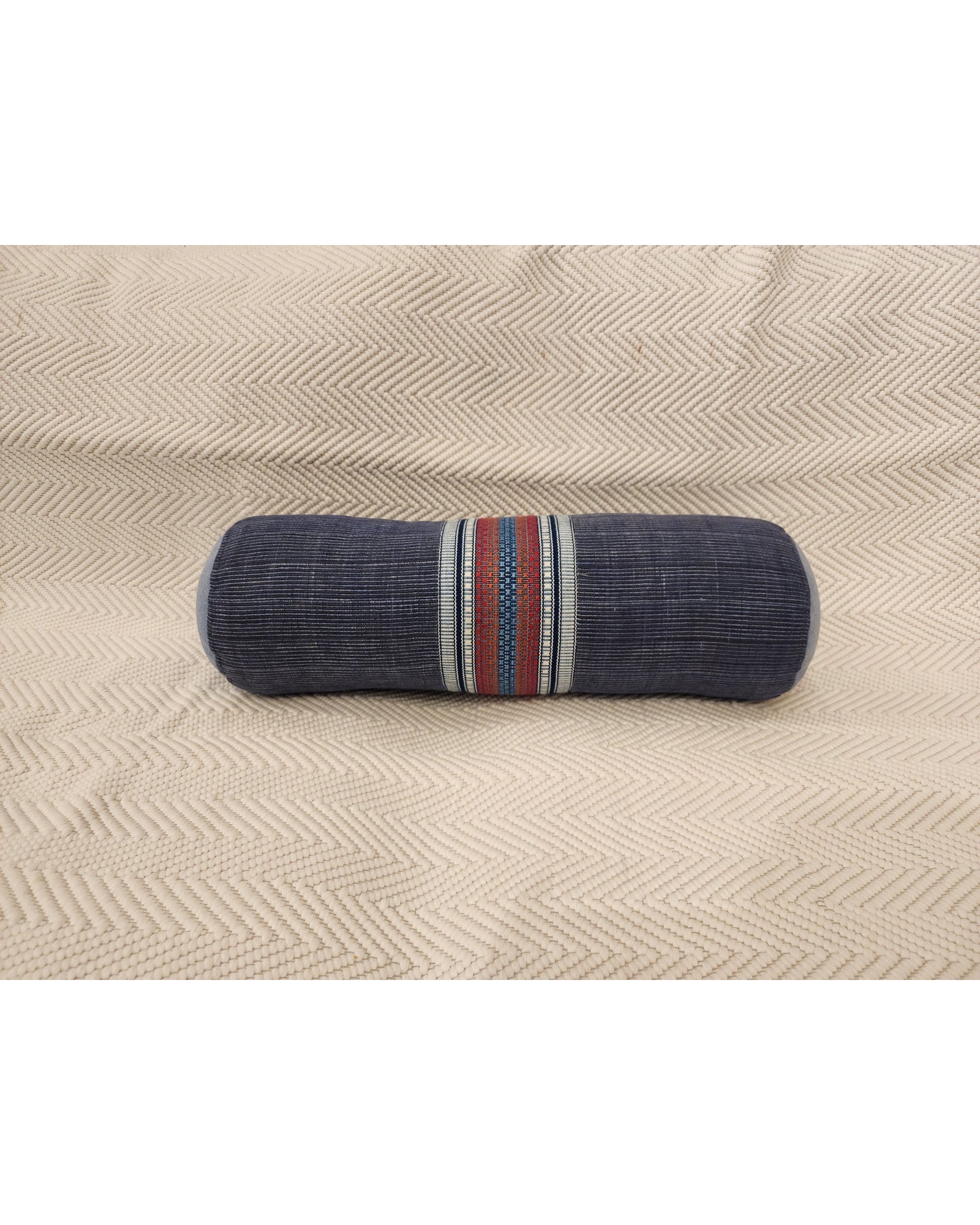 Brocade Centre Bolster in Indigo Tortoiseshell Weave