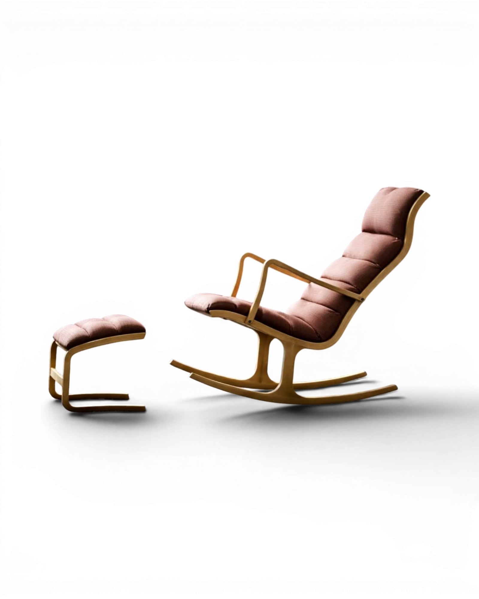 Tendo Mokko Vintage Rocking Chair & Ottoman