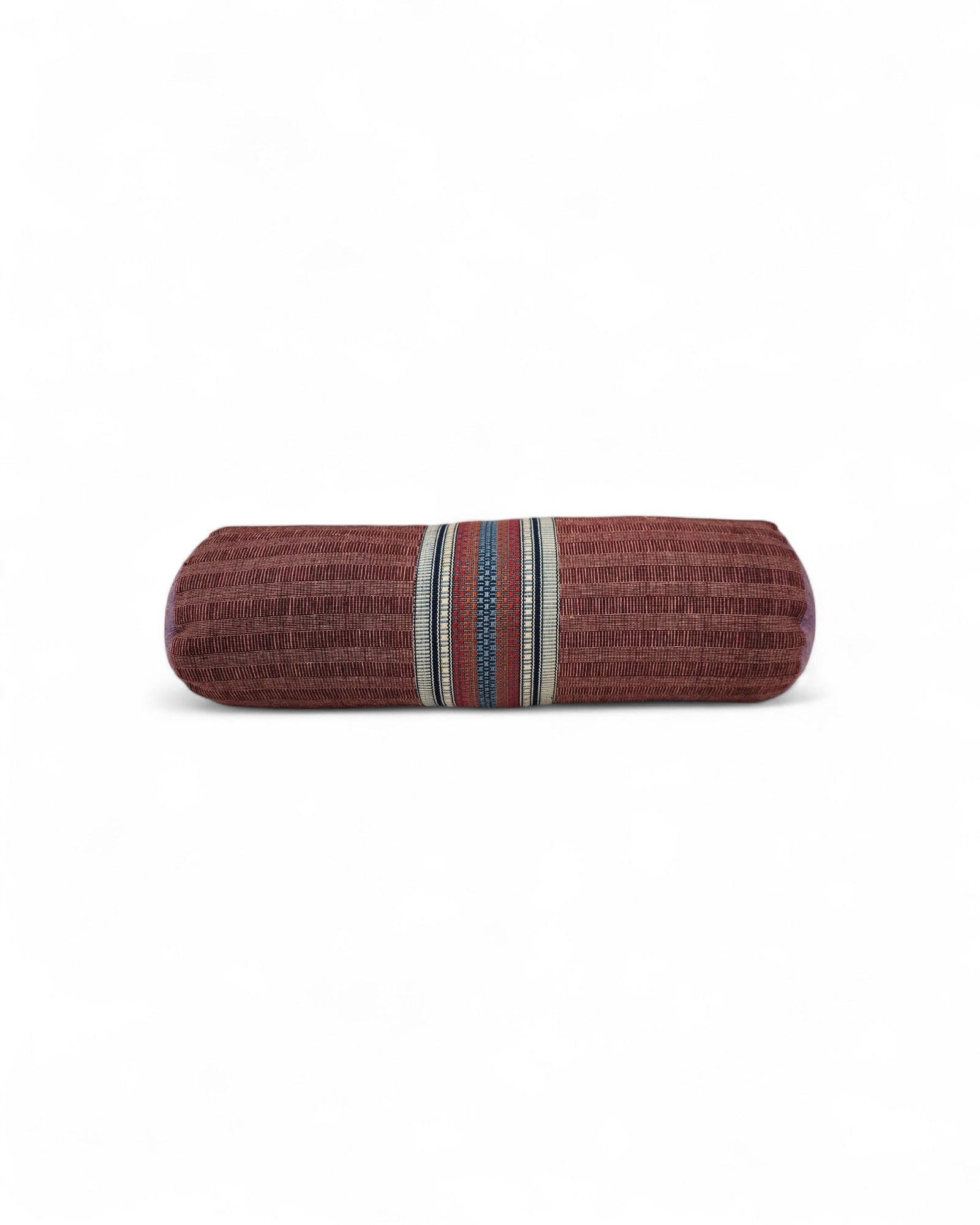 Brocade Centre Bolster in Plum Tortoiseshell Weave - Deep Red