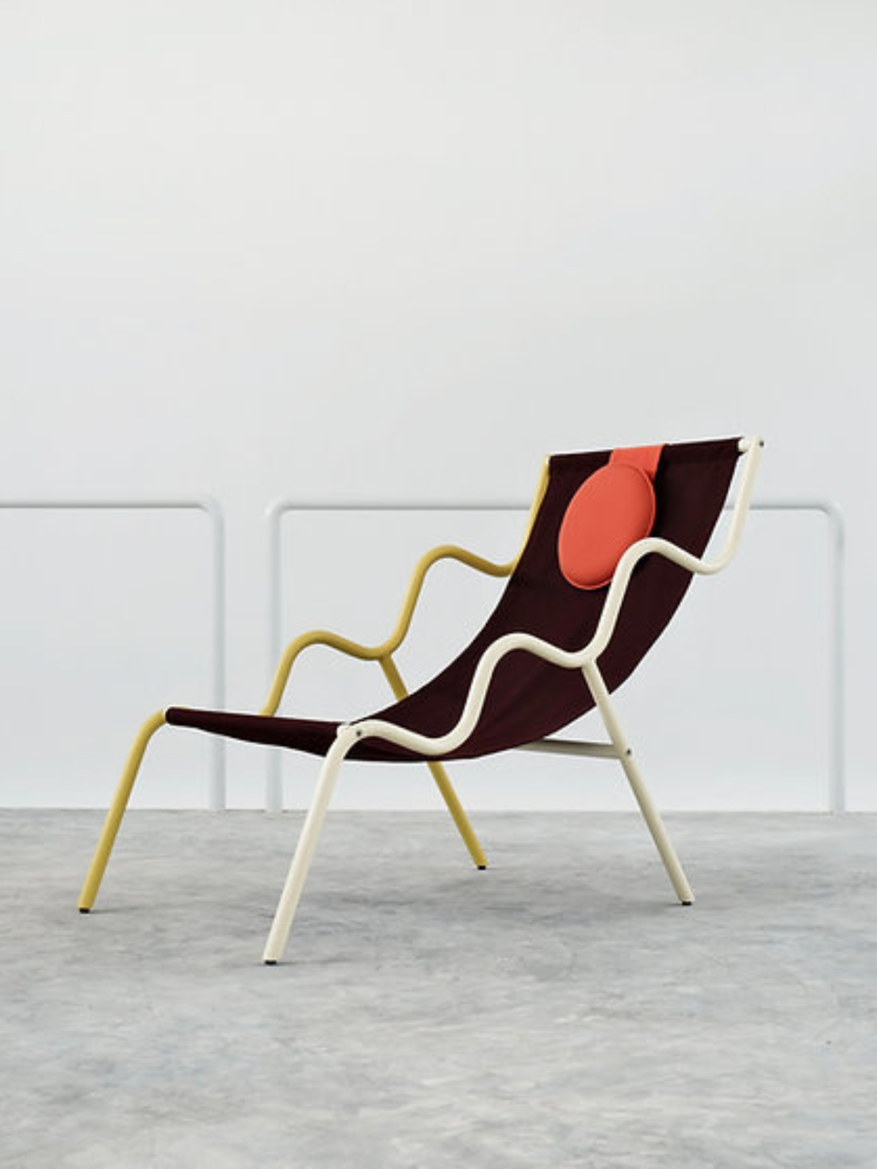 The Ebba Chair - Burgundy, Yellow HAN and Milk Cream HAN Armrests