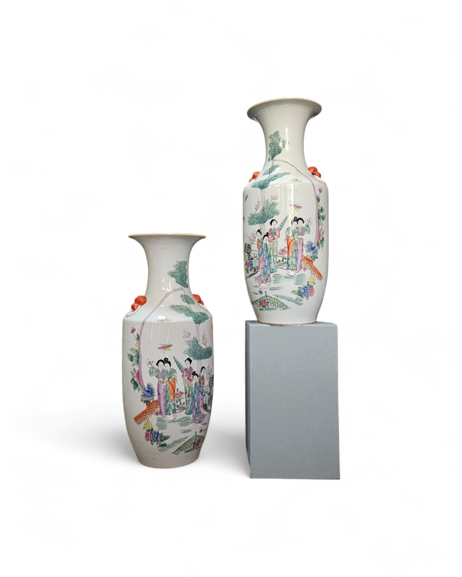 Chinese Famille Rose Porcelain Vases - Set of 2