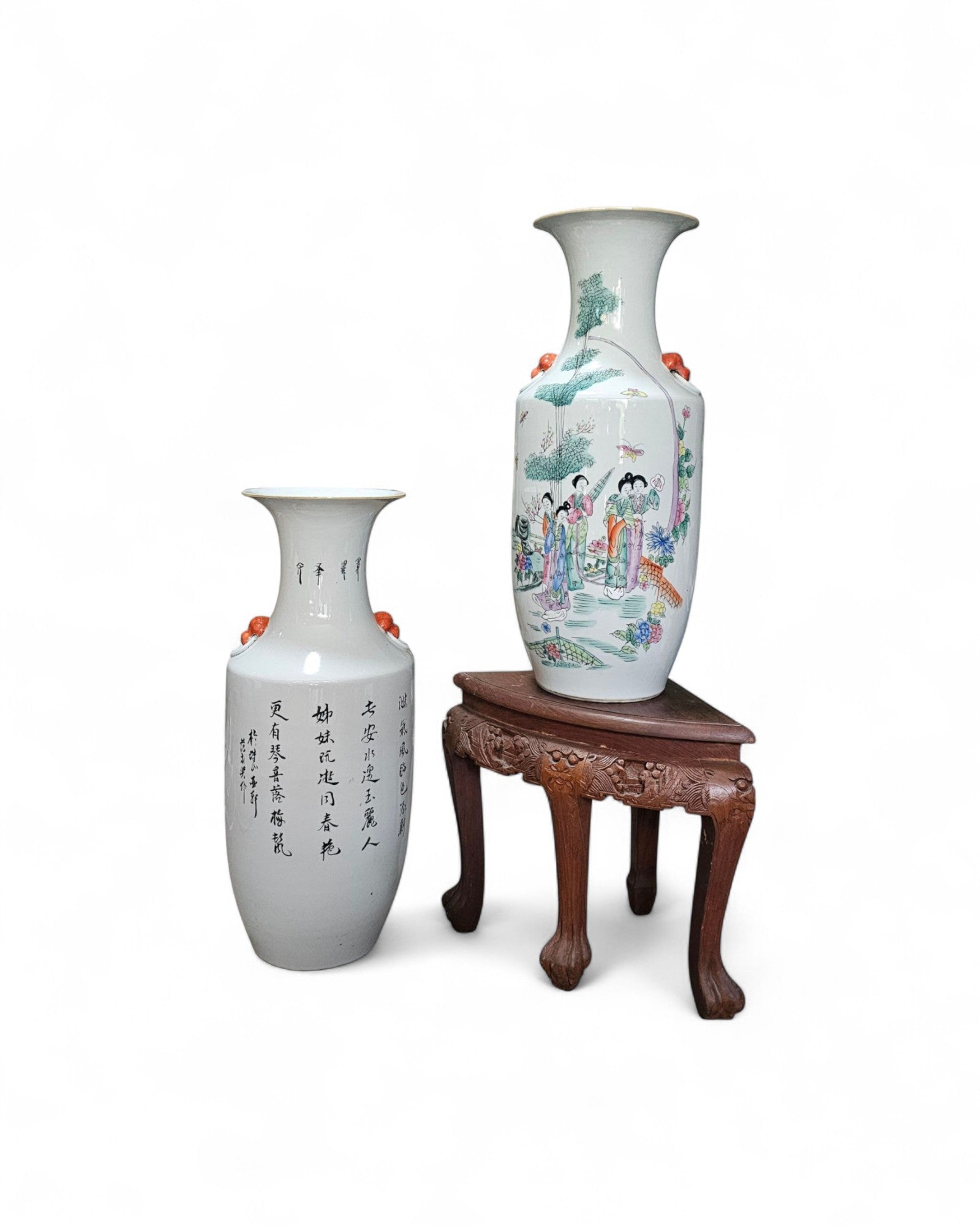 Chinese Famille Rose Porcelain Vases - Set of 2
