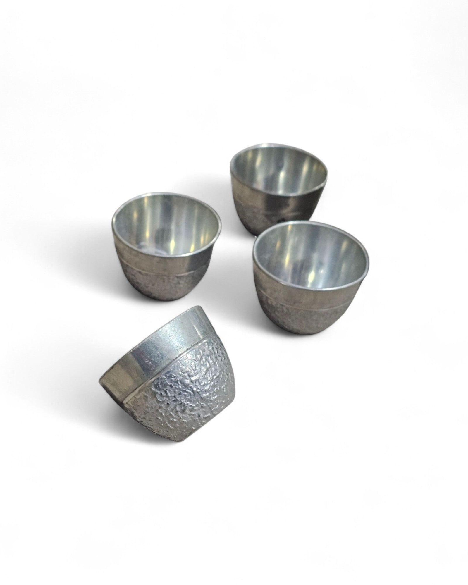 Celadon-Glazed Teapot with Four Pewter SIiver Tea Set