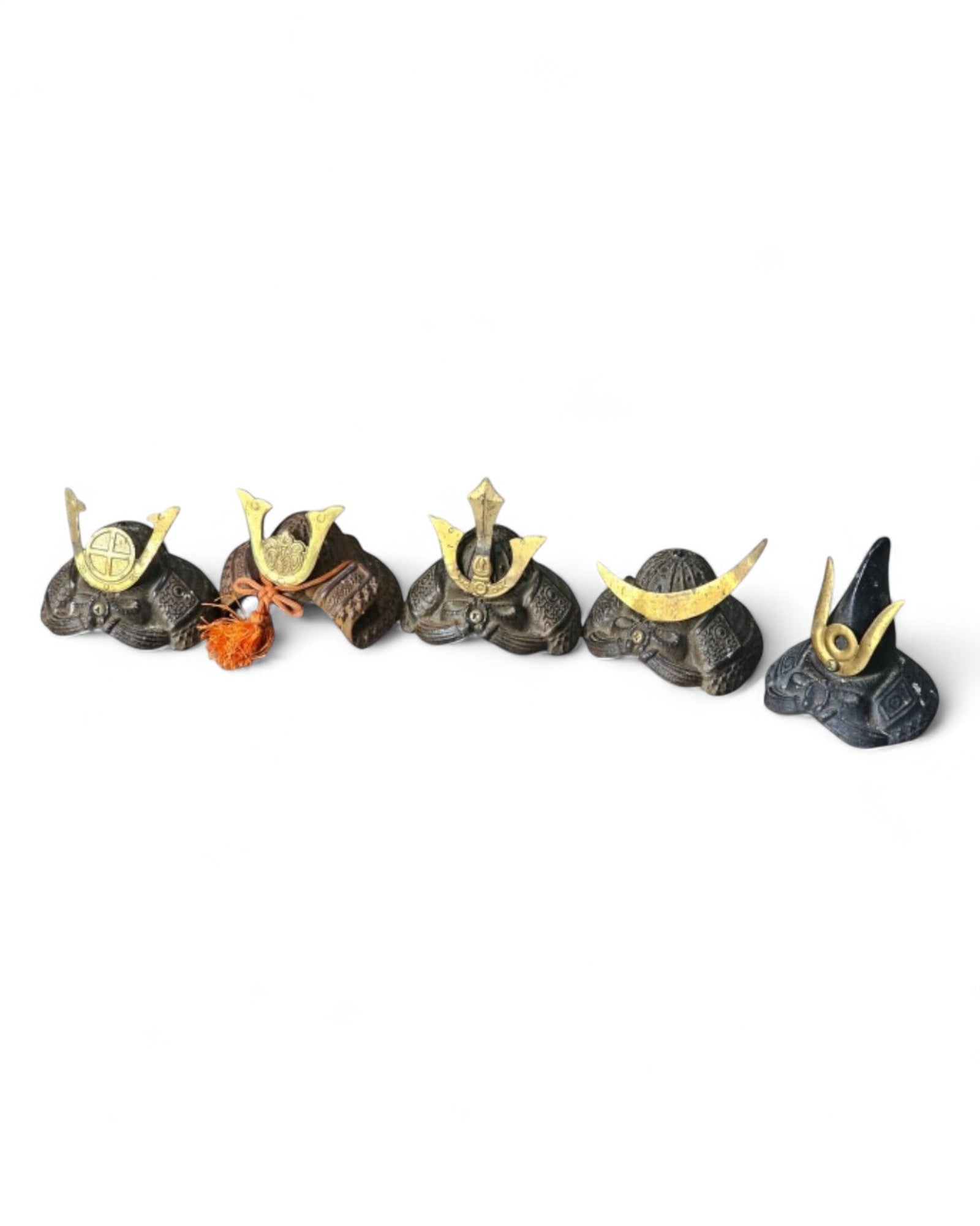 Japanese Samurai Kabuto Miniature Helmets - Set of 5