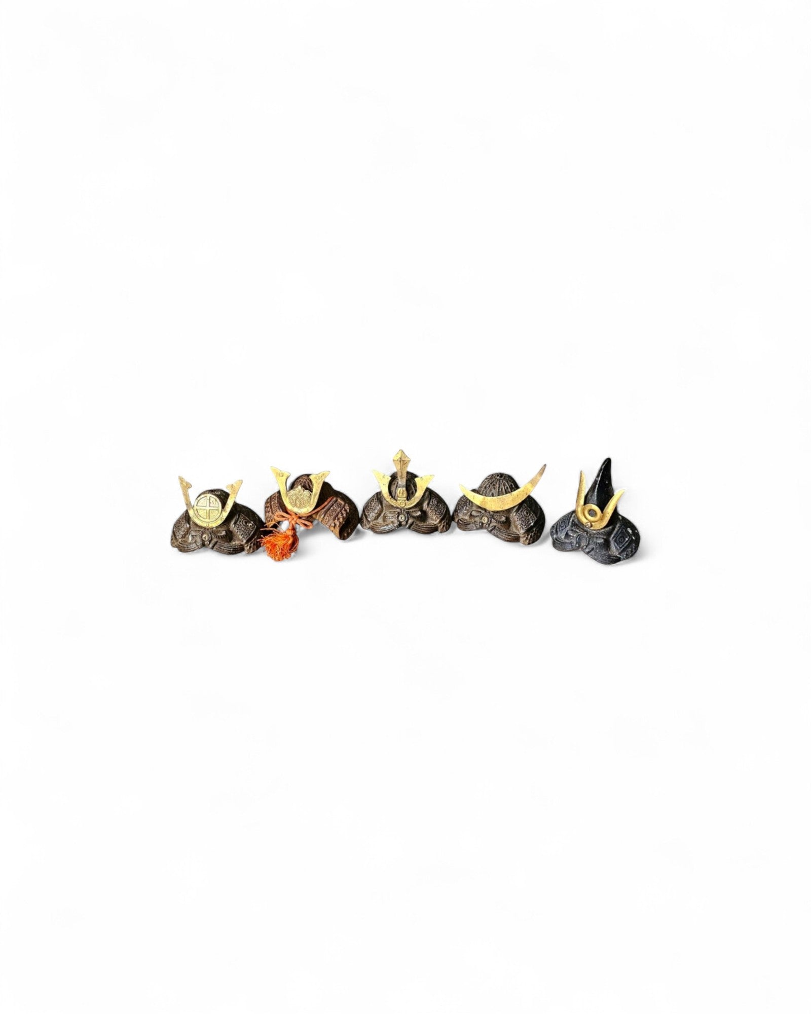Japanese Samurai Kabuto Miniature Helmets - Set of 5