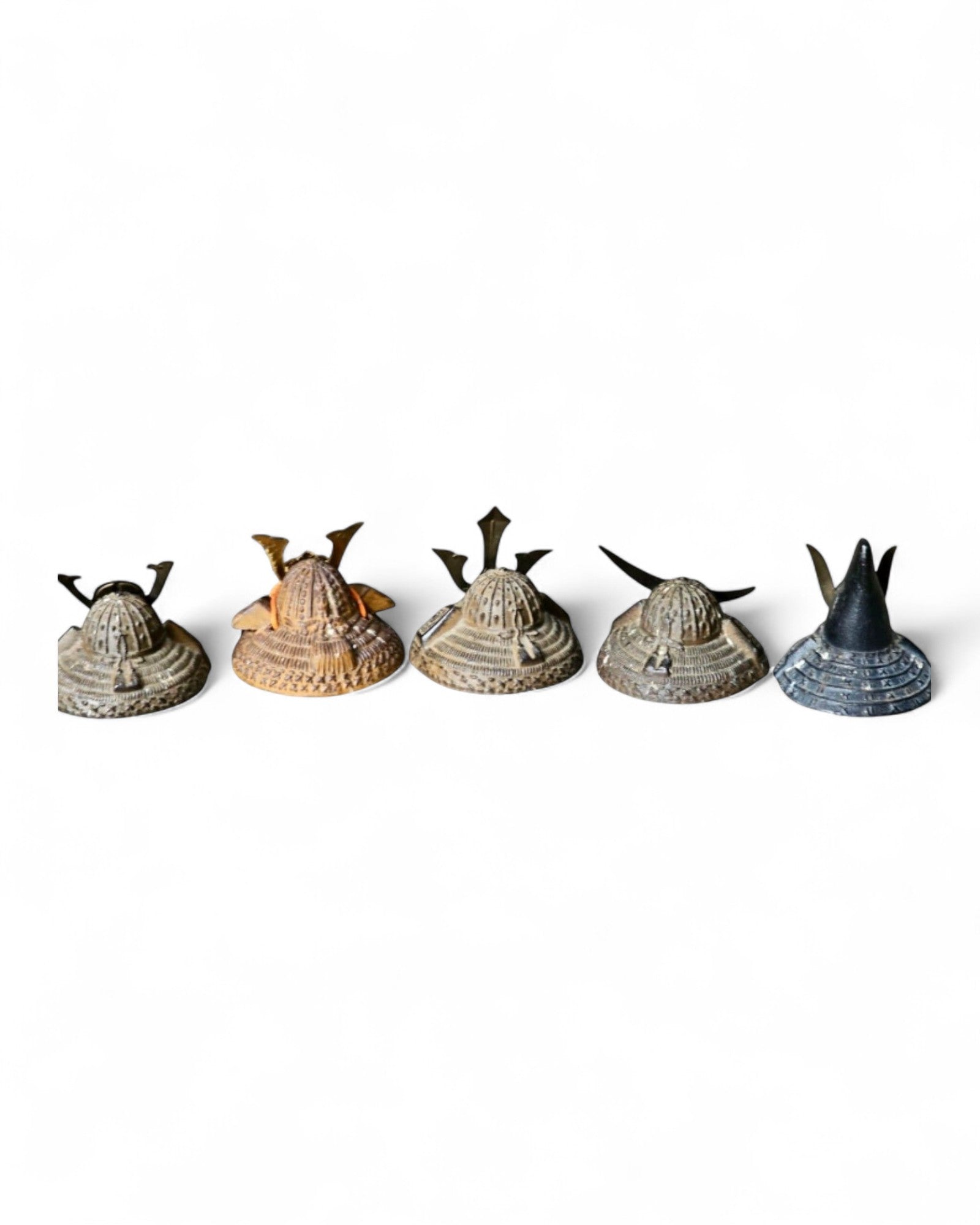 Japanese Samurai Kabuto Miniature Helmets - Set of 5