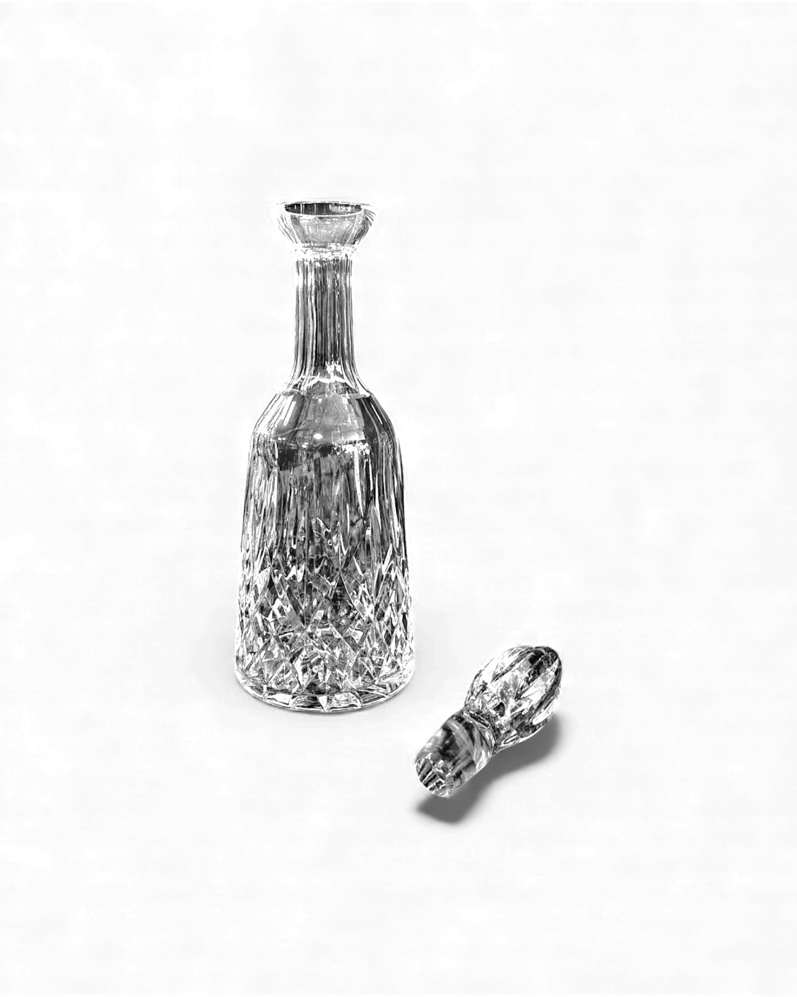 European Cut Crystal Decanter with Teardrop Stopper