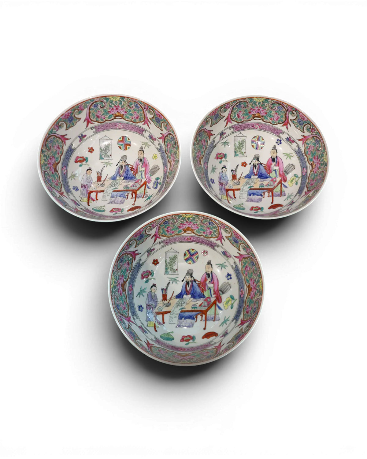 3 Chinese Famille Verte Bowls - Surround Living - 2
