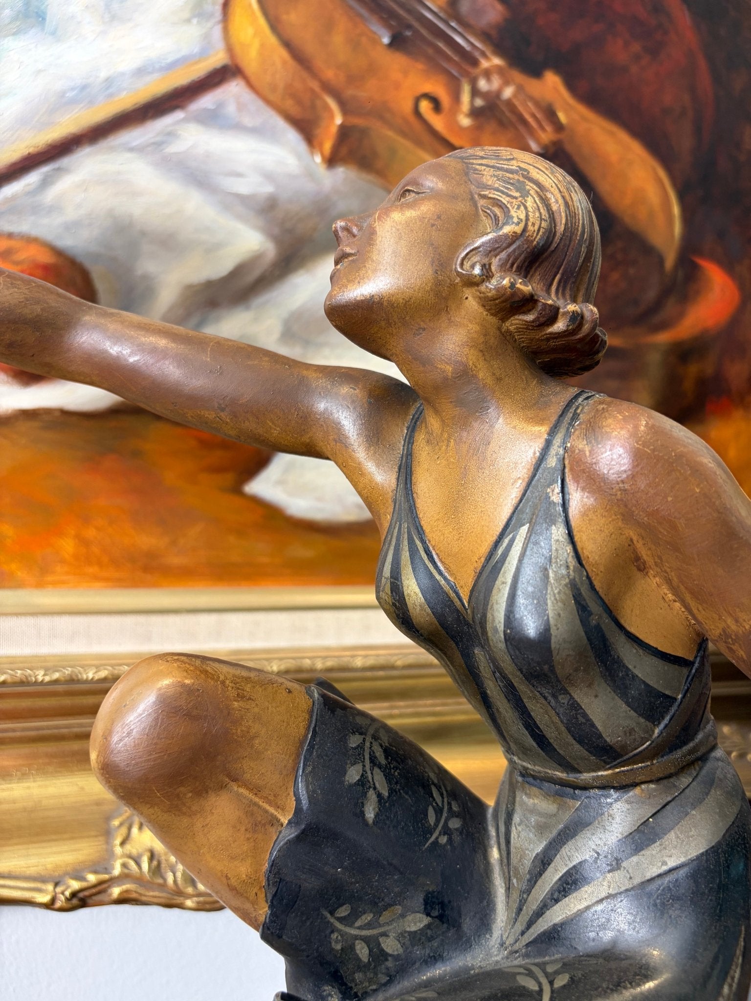 Art Deco Dancing Figure with Ball-Shaped Lamp - Surround Living - 16