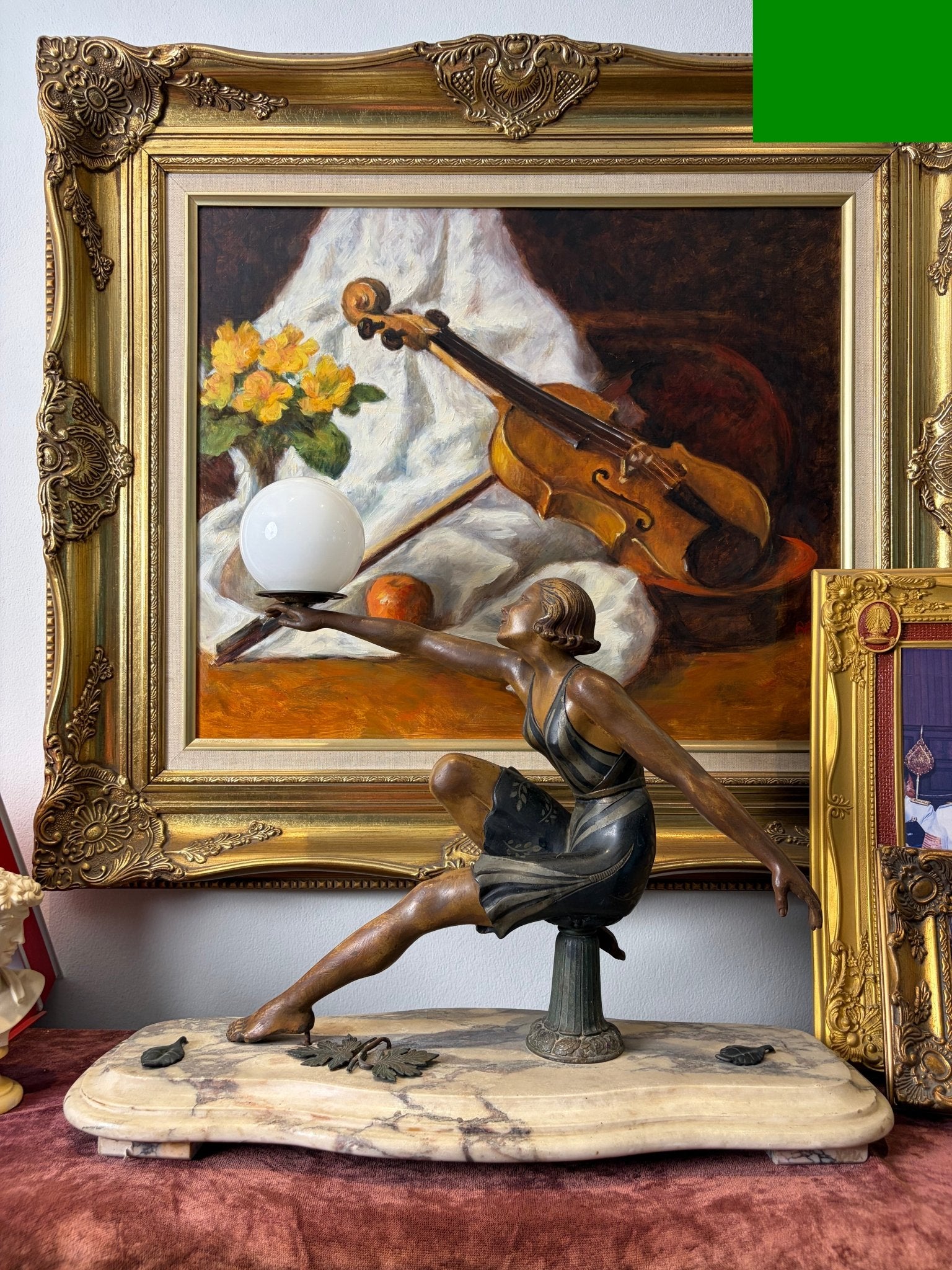 Art Deco Dancing Figure with Ball-Shaped Lamp - Surround Living - 14