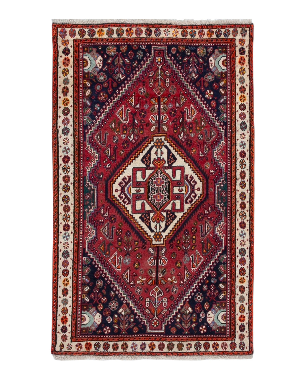 Tribal Qashqai-Style Medallion Rug | 164 x 98cm