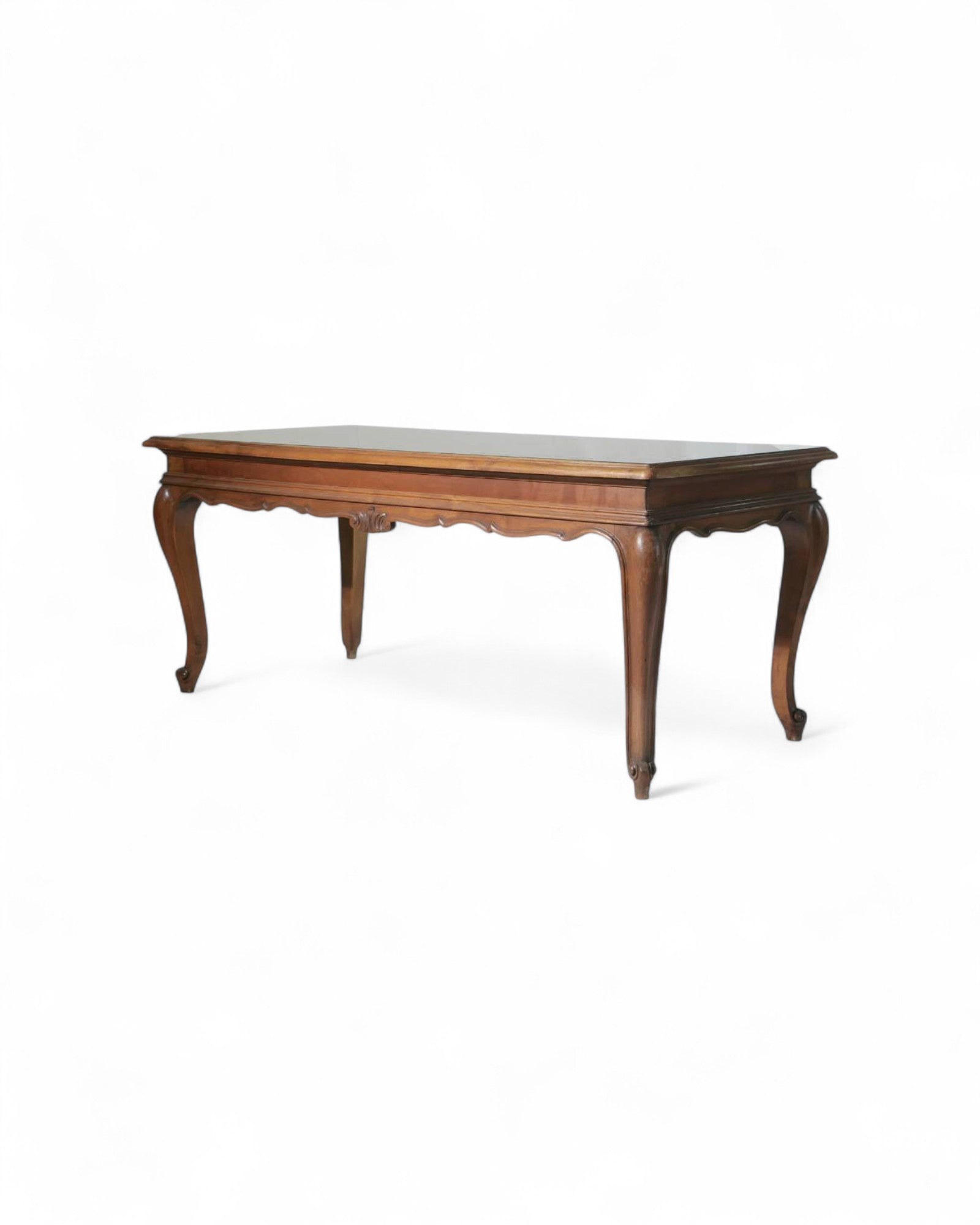 Italian Solid Walnut Louis XV Dining Table