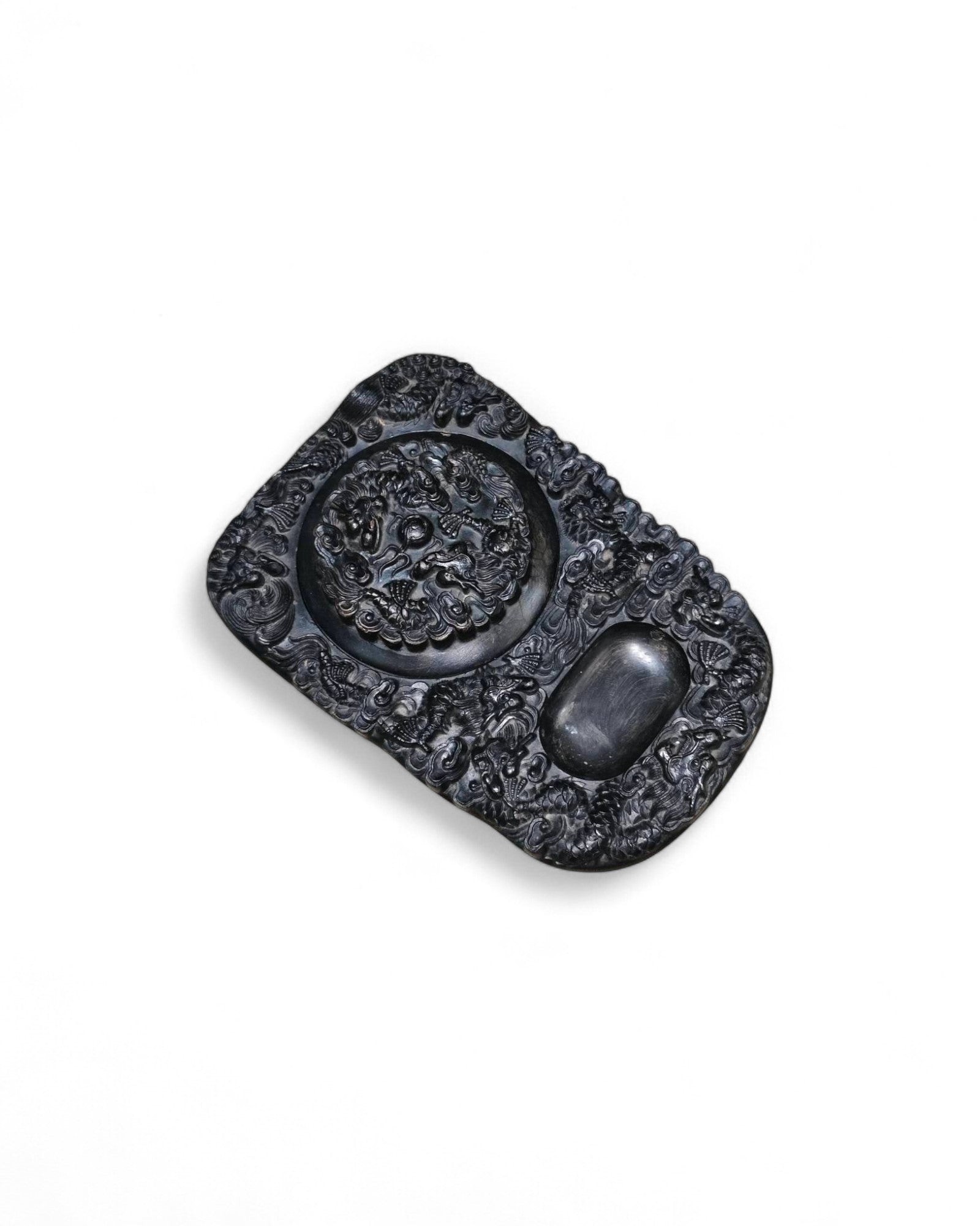 Inkstone  ""Stone in Spirit"" Dragon Motif Chinese ink Grinding Stone