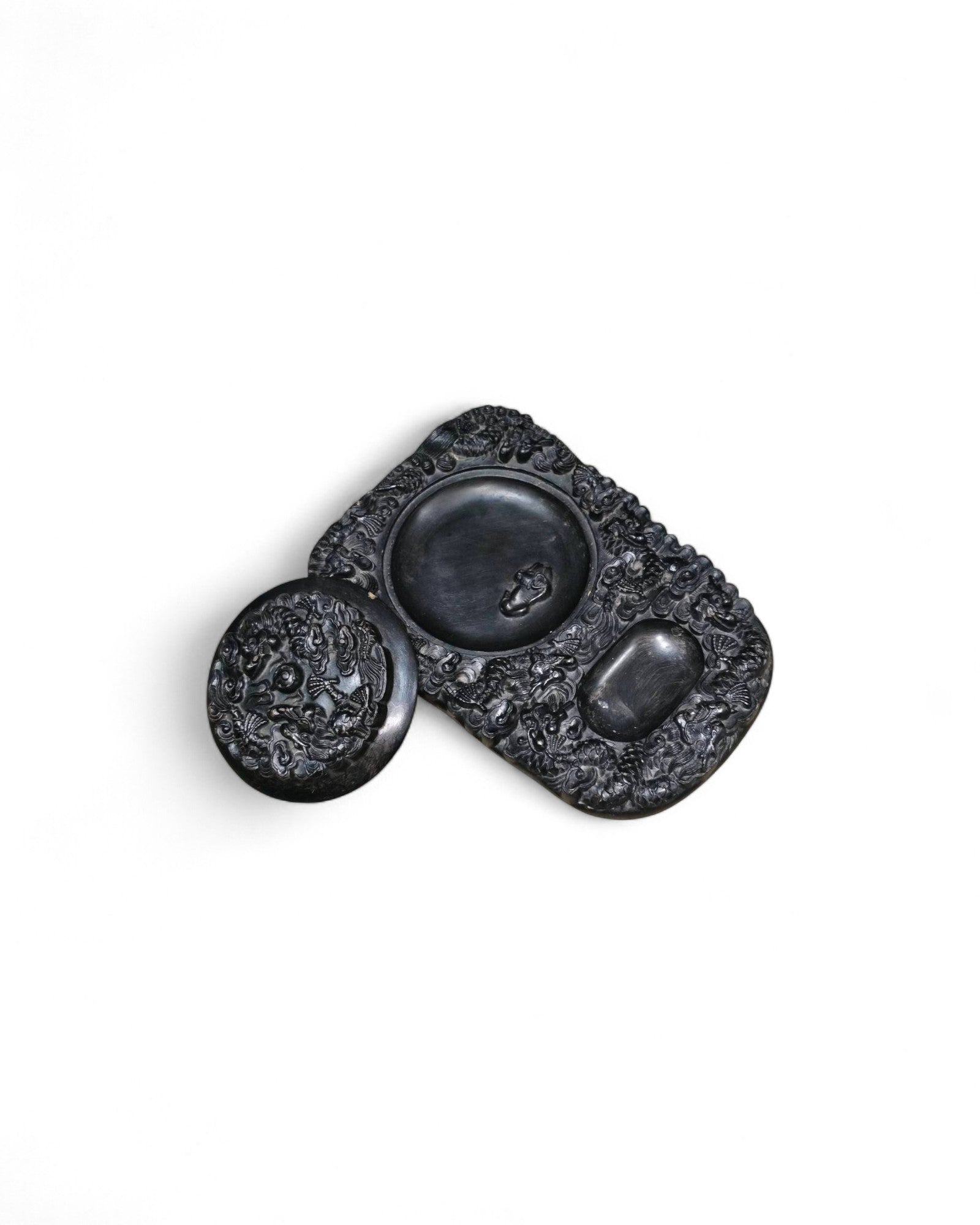 Inkstone  ""Stone in Spirit"" Dragon Motif Chinese ink Grinding Stone