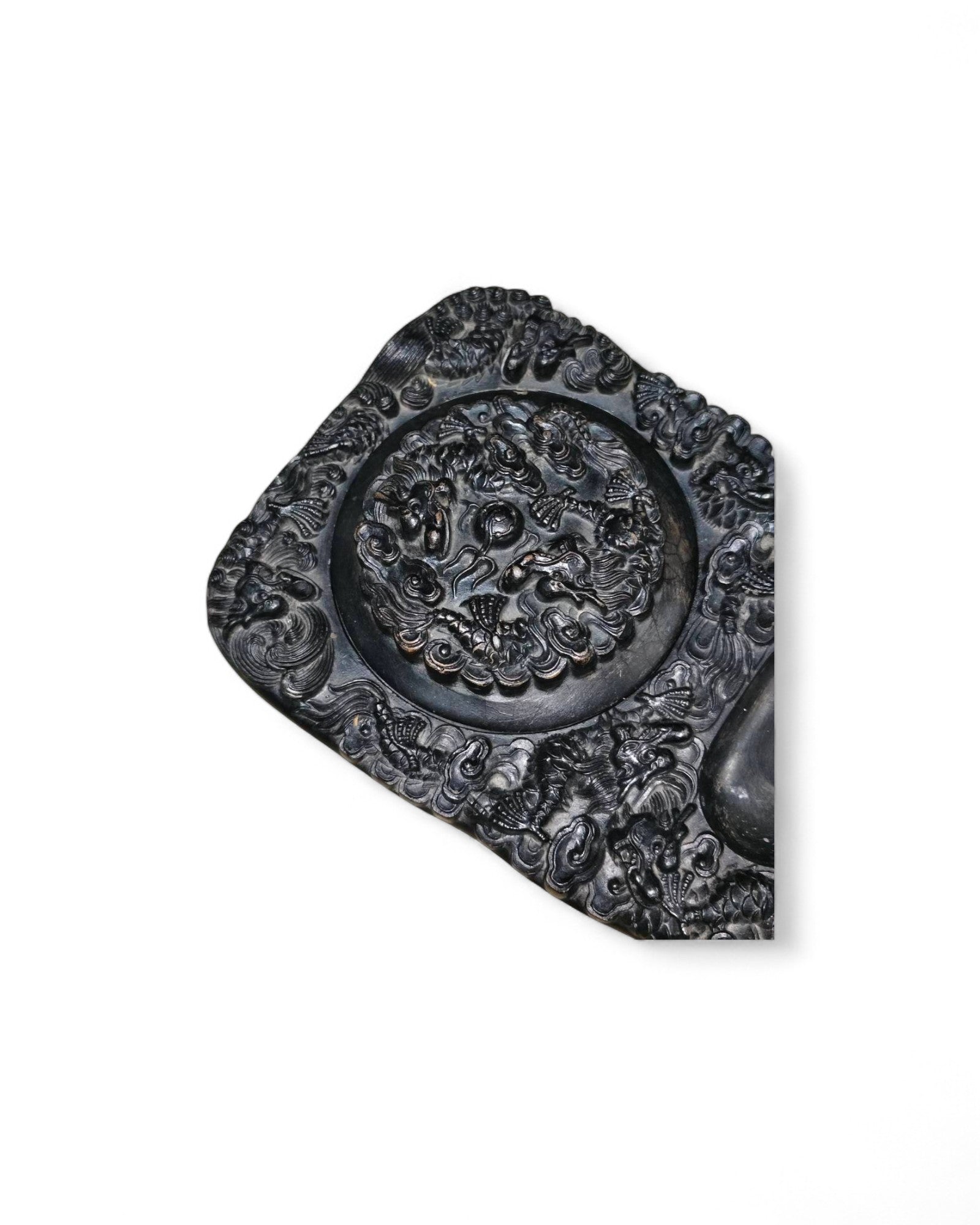 Inkstone  ""Stone in Spirit"" Dragon Motif Chinese ink Grinding Stone
