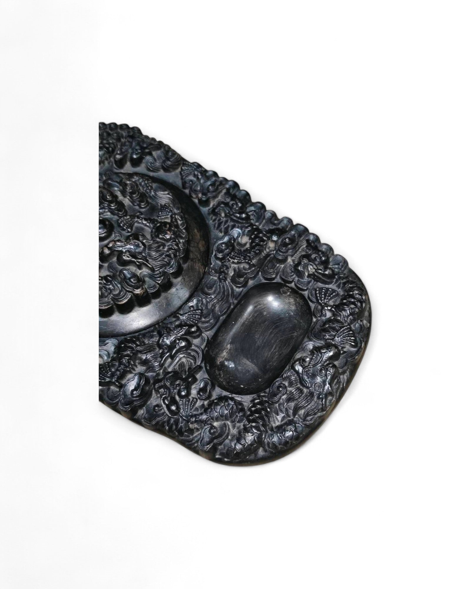Inkstone  ""Stone in Spirit"" Dragon Motif Chinese ink Grinding Stone
