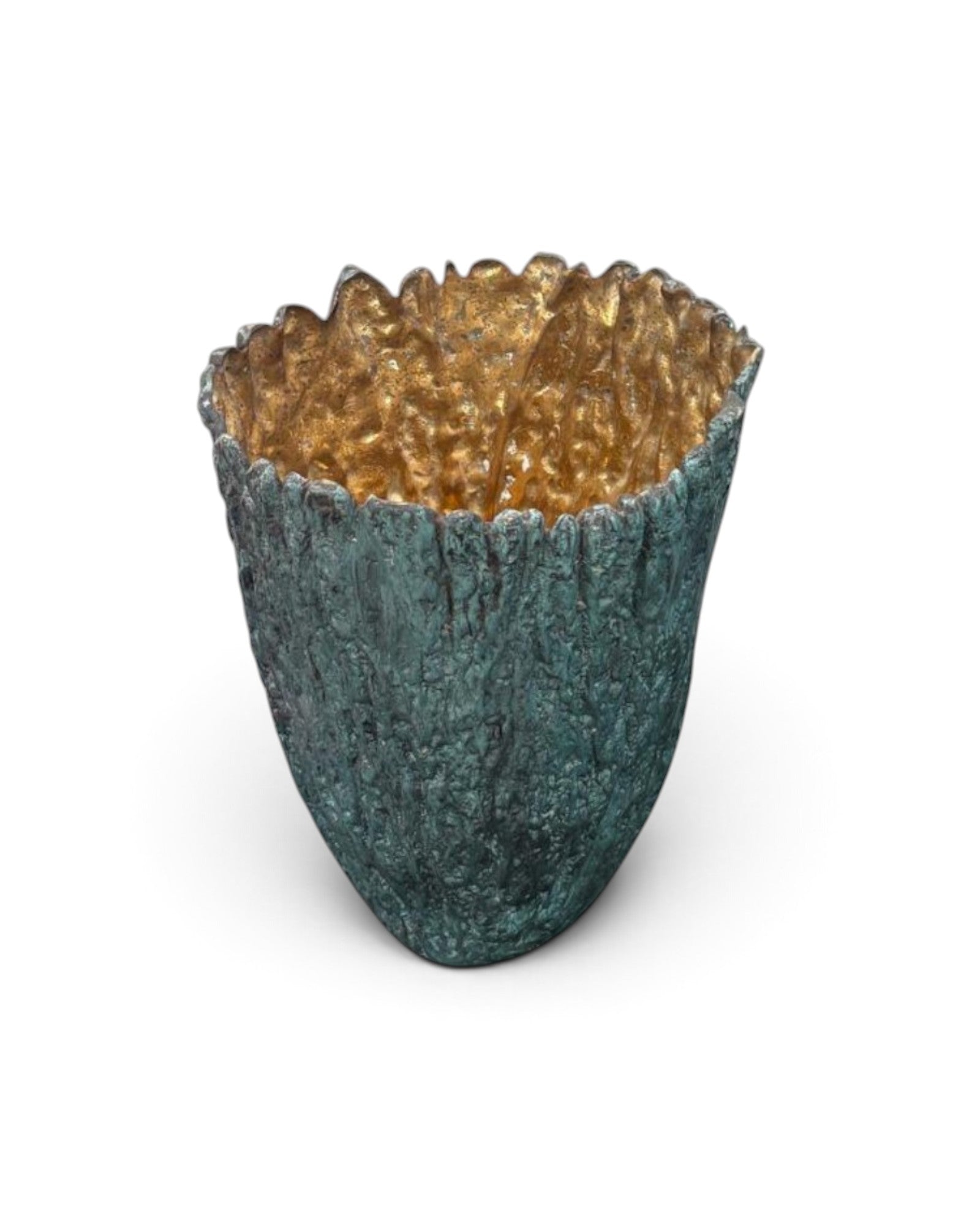 Brass Bark Vase (L)