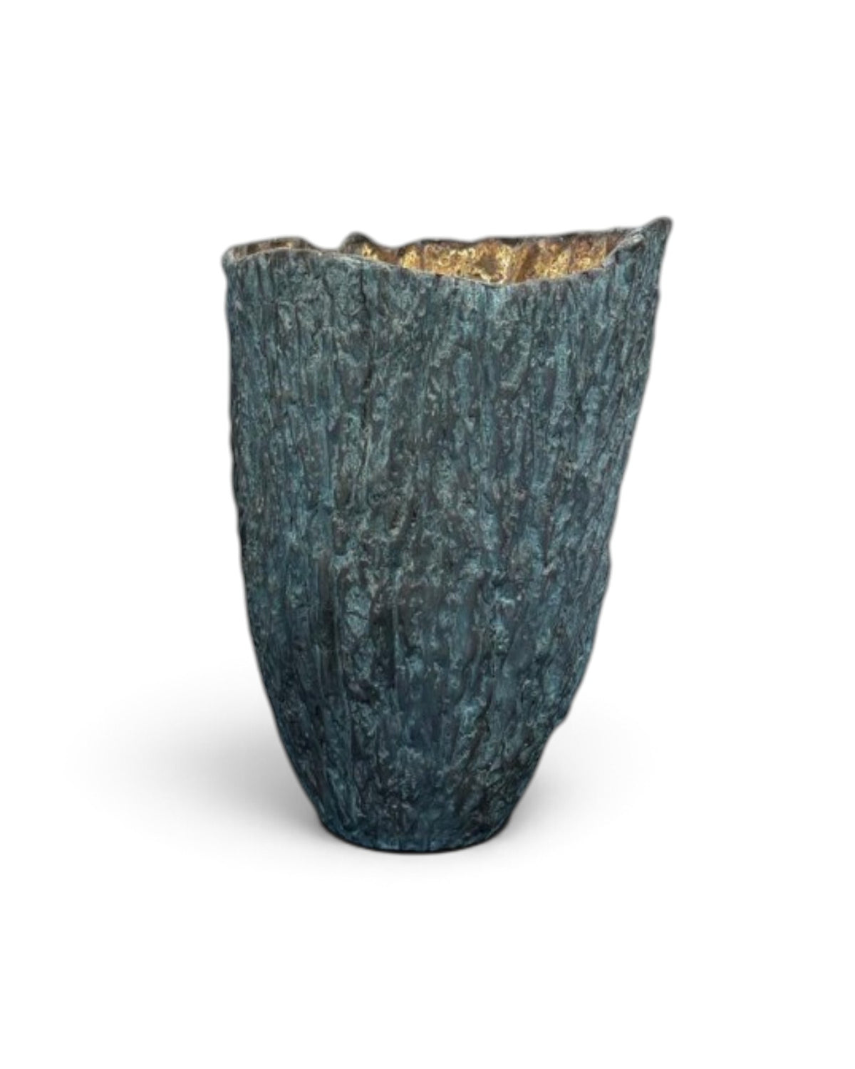 Brass Bark Vase (L)