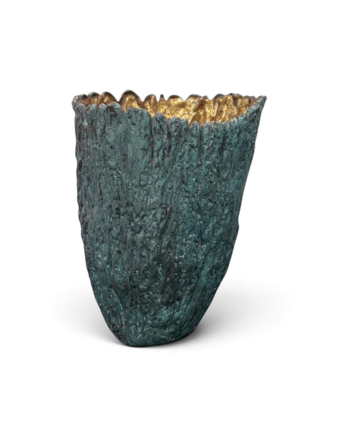 Brass Bark Vase (L)