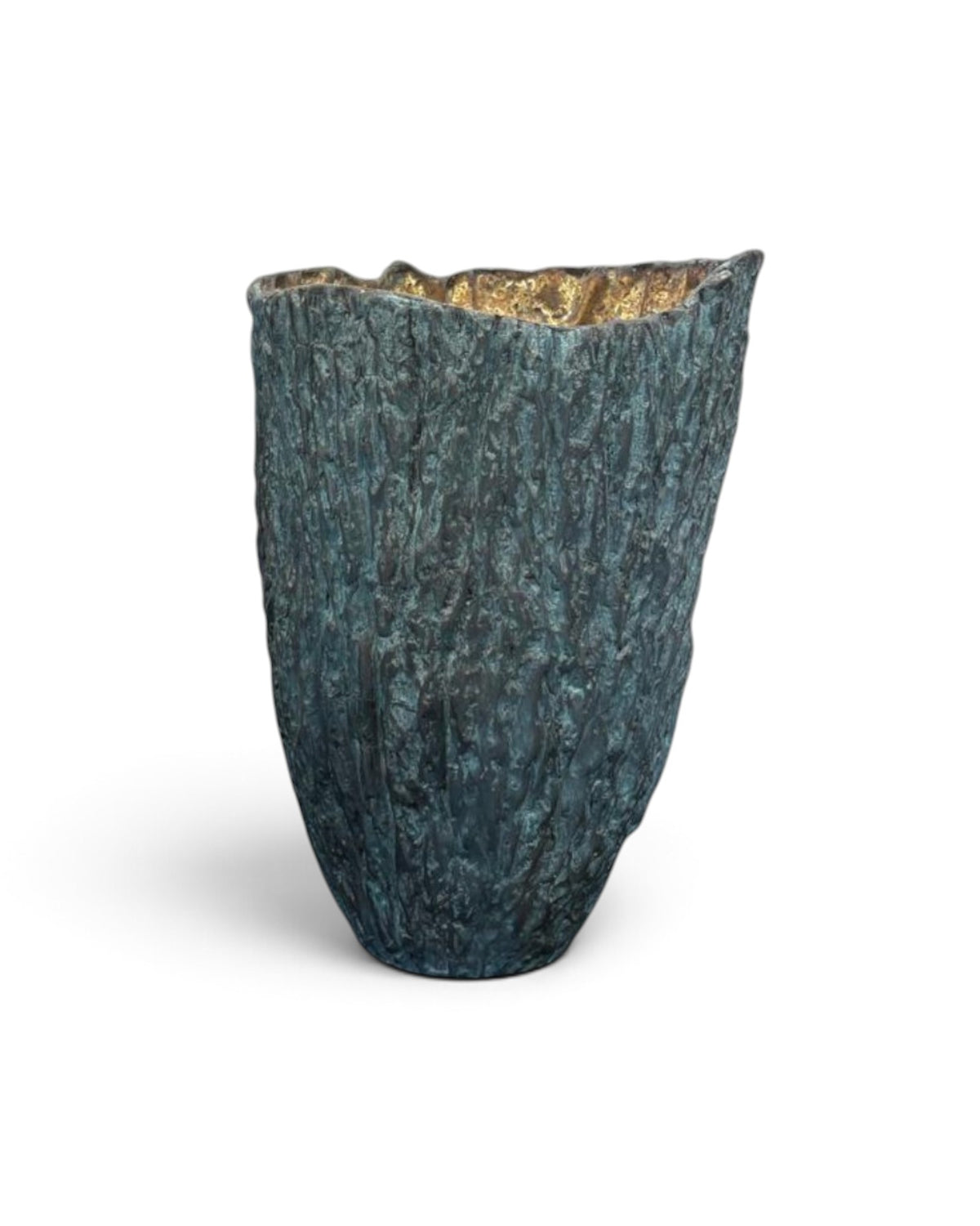 Brass Bark Vase (L)