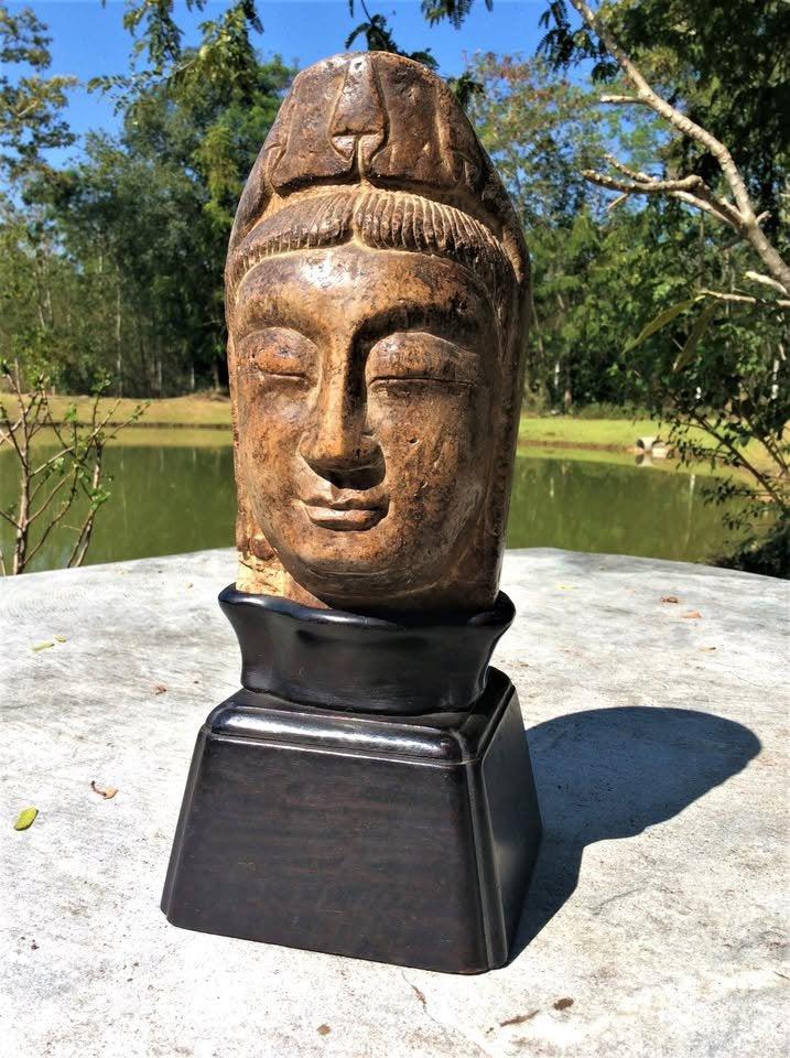 HEAD OF GUANYIN. Soap Stone