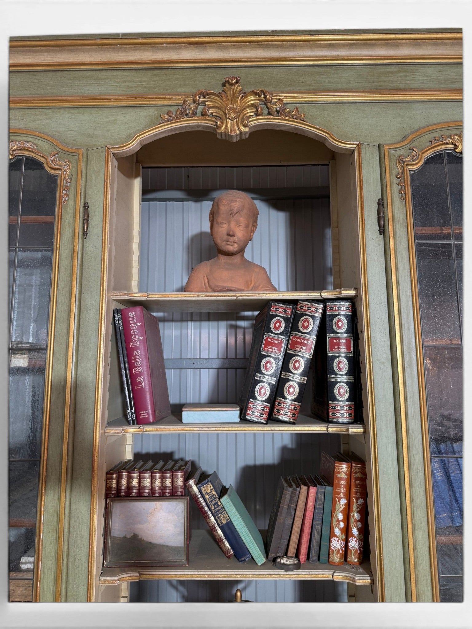 Large Louis XV Venetian Painted Architectural Bookcase - Surround Living - 10