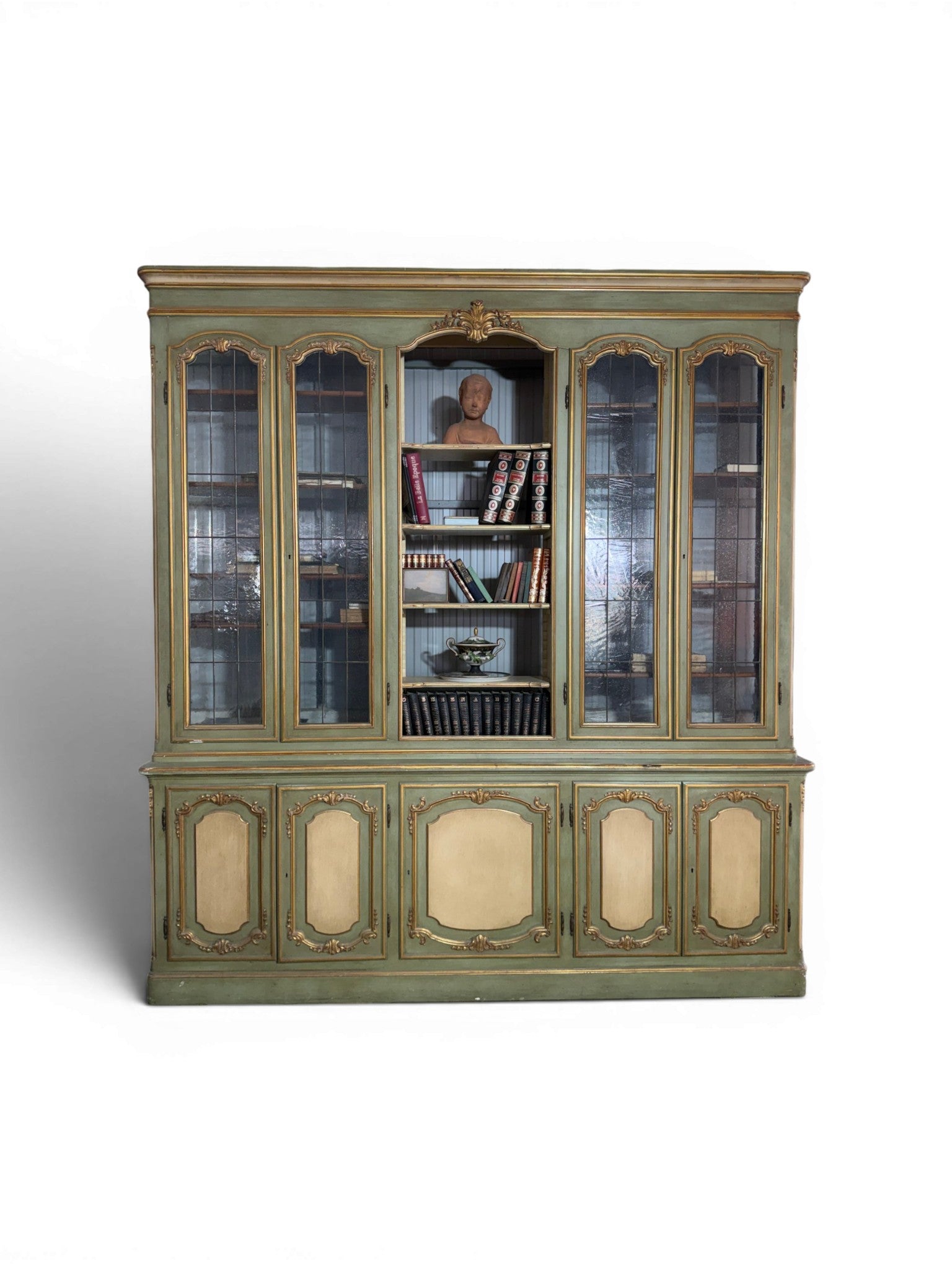 Large Louis XV Venetian Painted Architectural Bookcase - Surround Living - 2