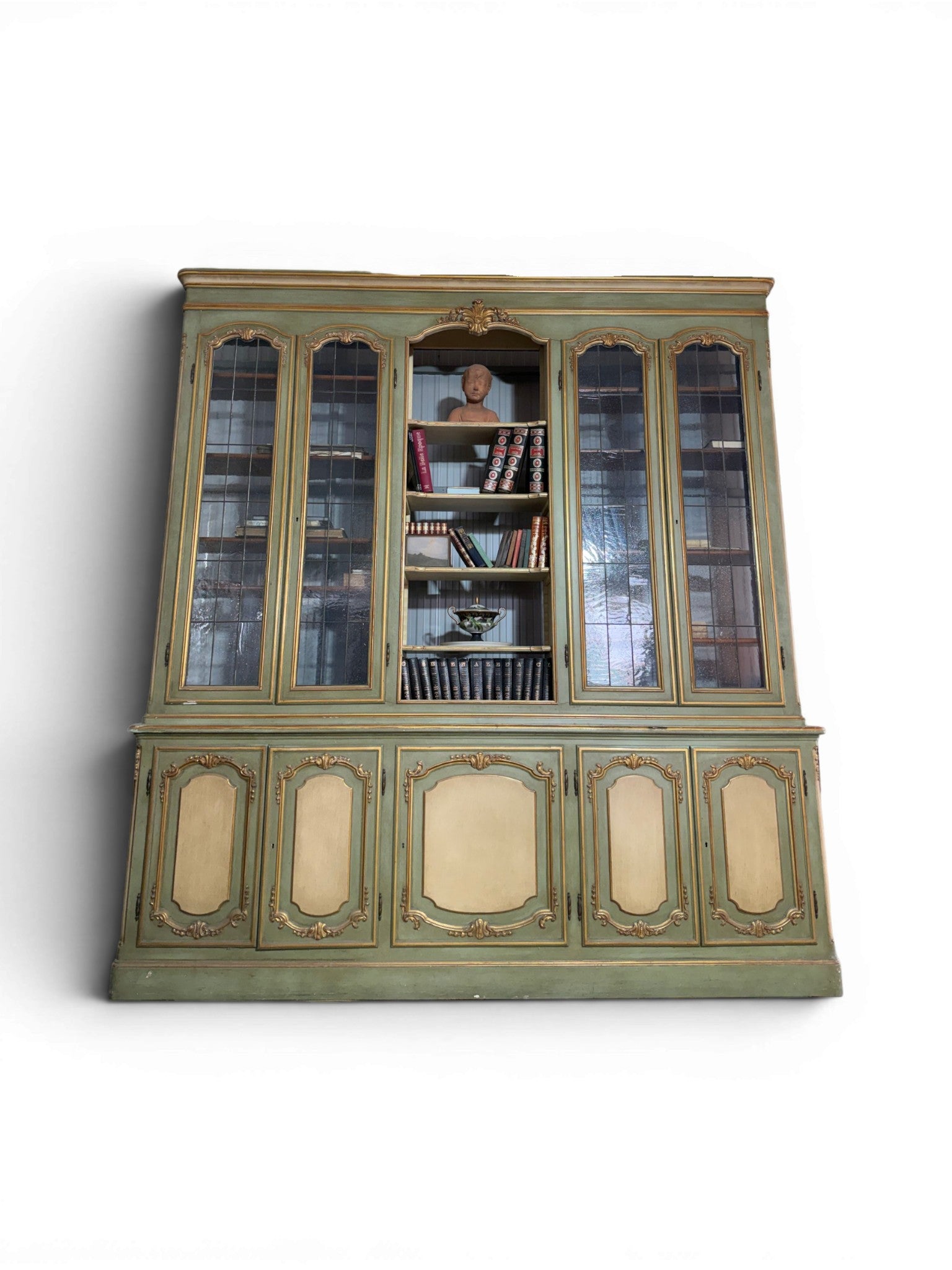 Large Louis XV Venetian Painted Architectural Bookcase - Surround Living - 8