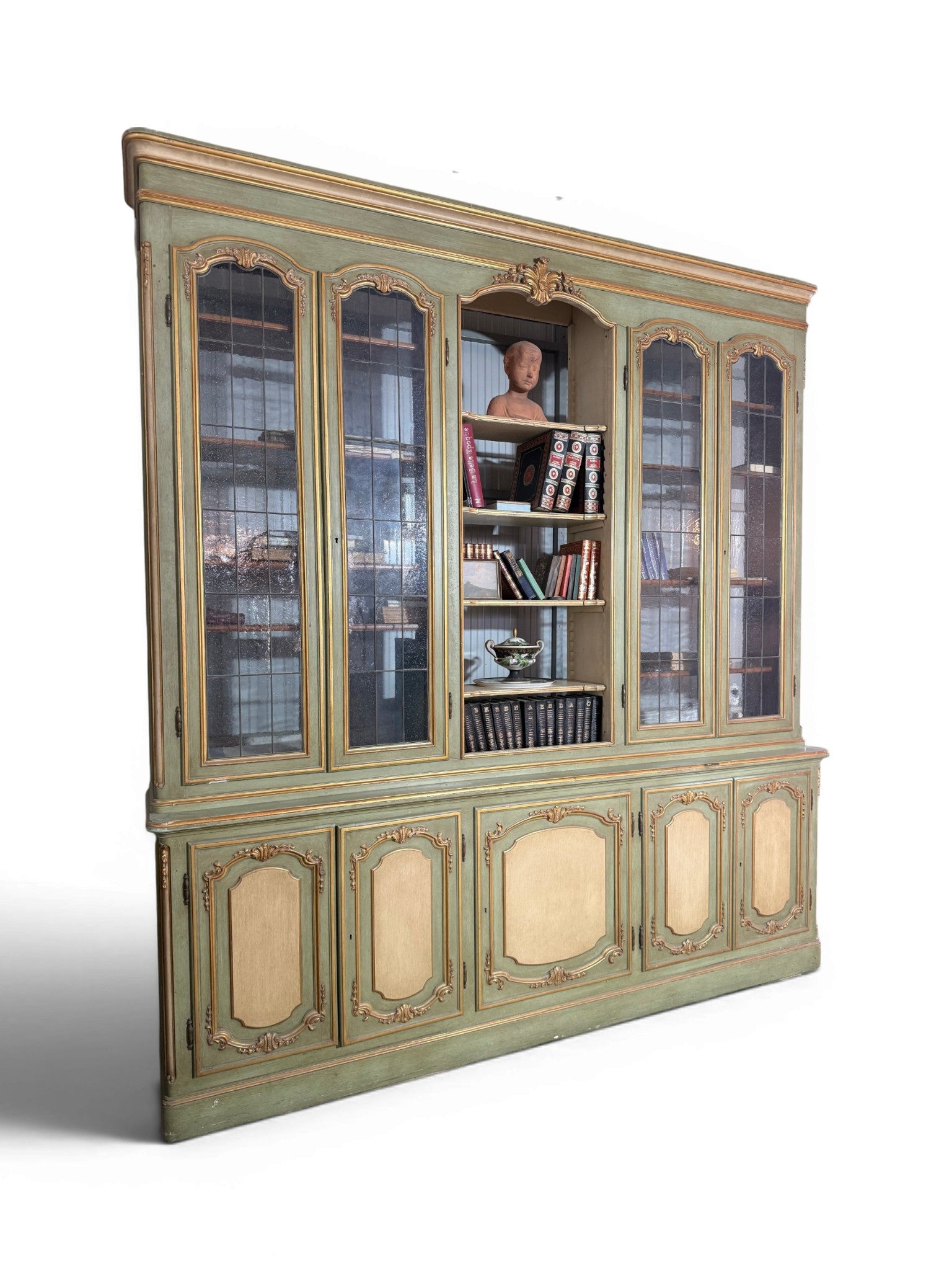 Large Louis XV Venetian Painted Architectural Bookcase - Surround Living - 11