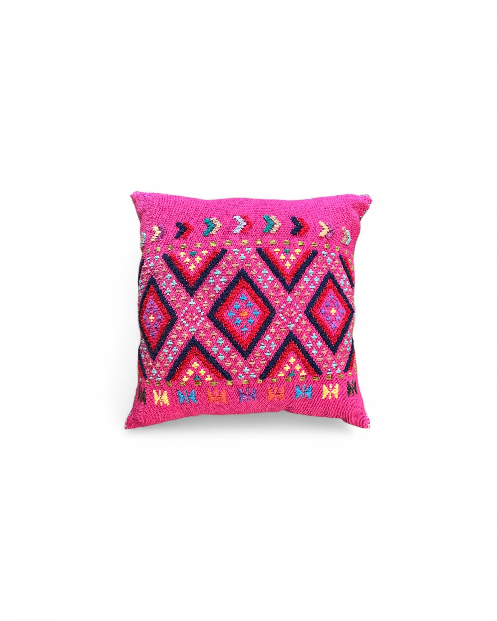 Handwoven Waist Loom Doi Tao Pillow - Pink