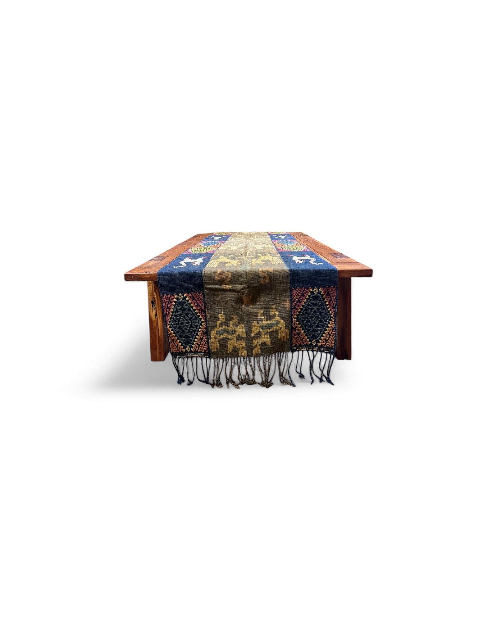 Mythical Creature Beaded Ikat & Borracay Textile Wall Hanging / Table Runner