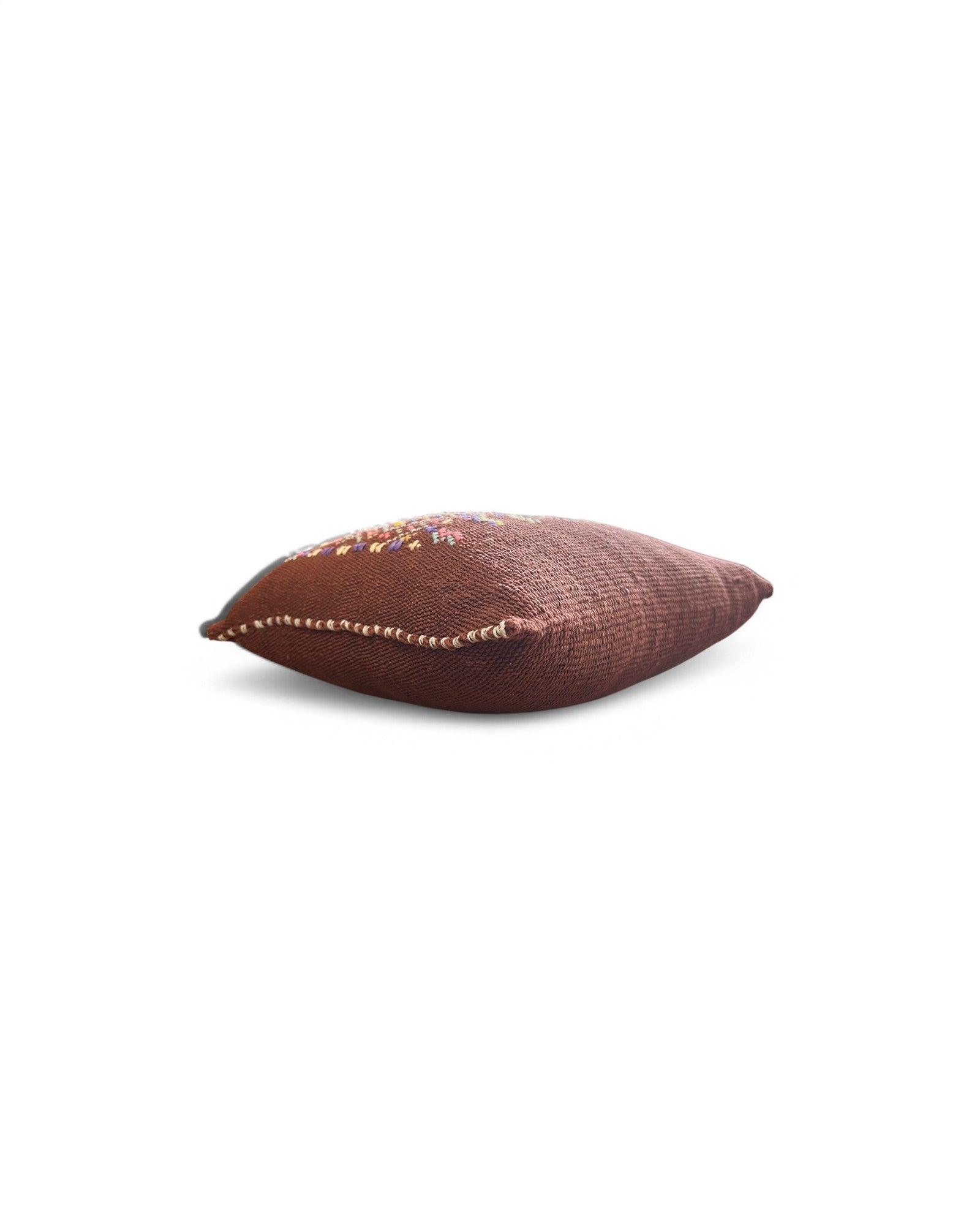 Handwoven Waist Loom Doi Tao Pillow - Brown