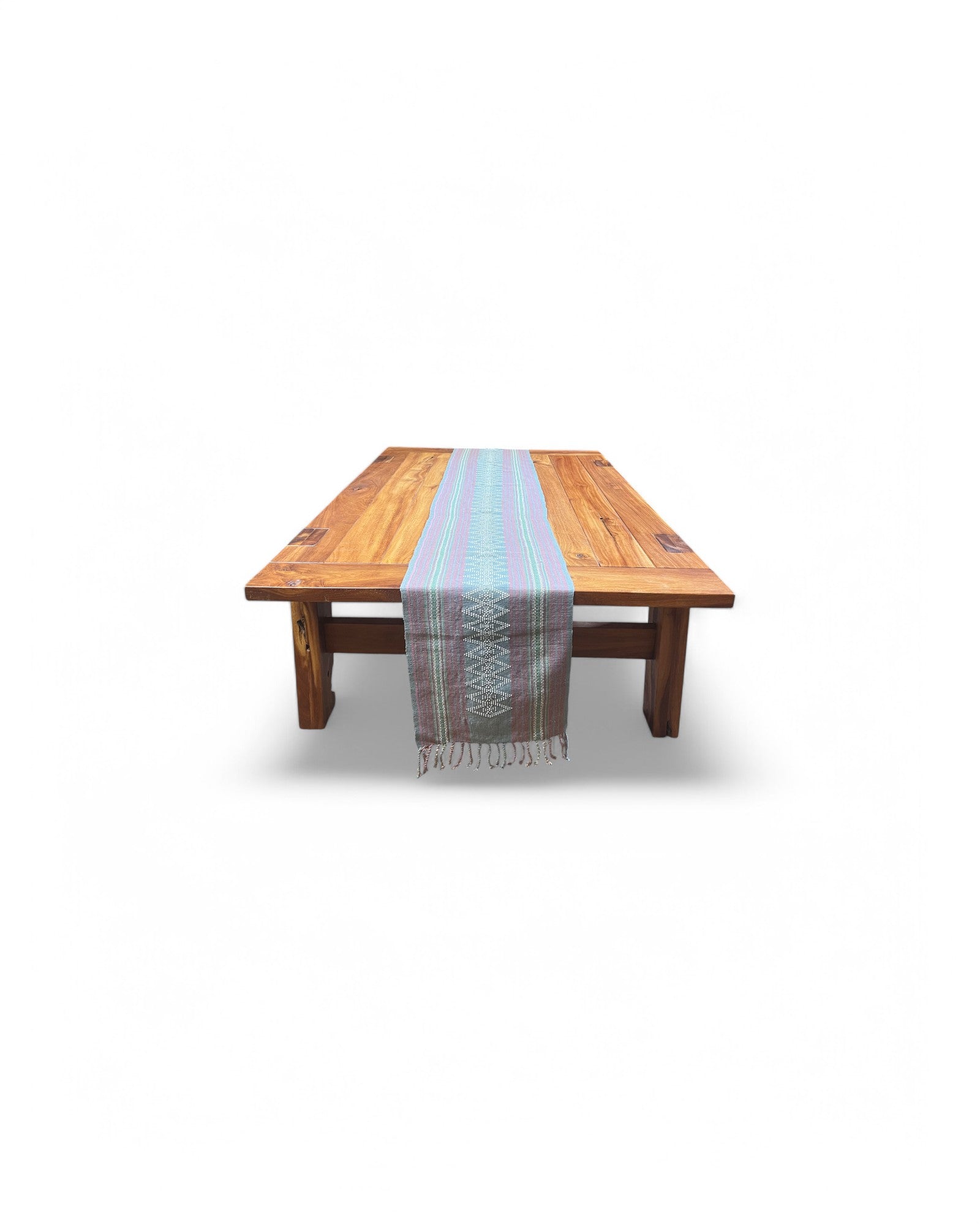 Light Purple Attapeu Handwoven Table Runner with Geometric Motif