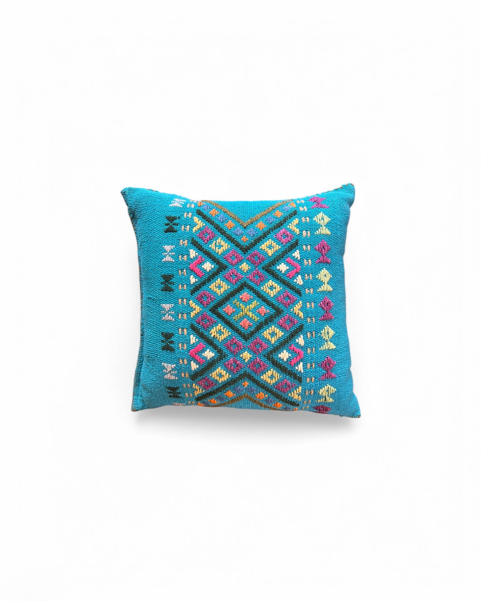 Handwoven Waist Loom Doi Tao Pillow - Blue