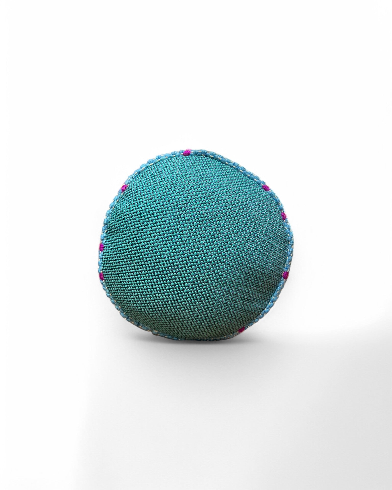 Cylindral Bolster Pillow - Handstiched (Blue & Purple Piping)