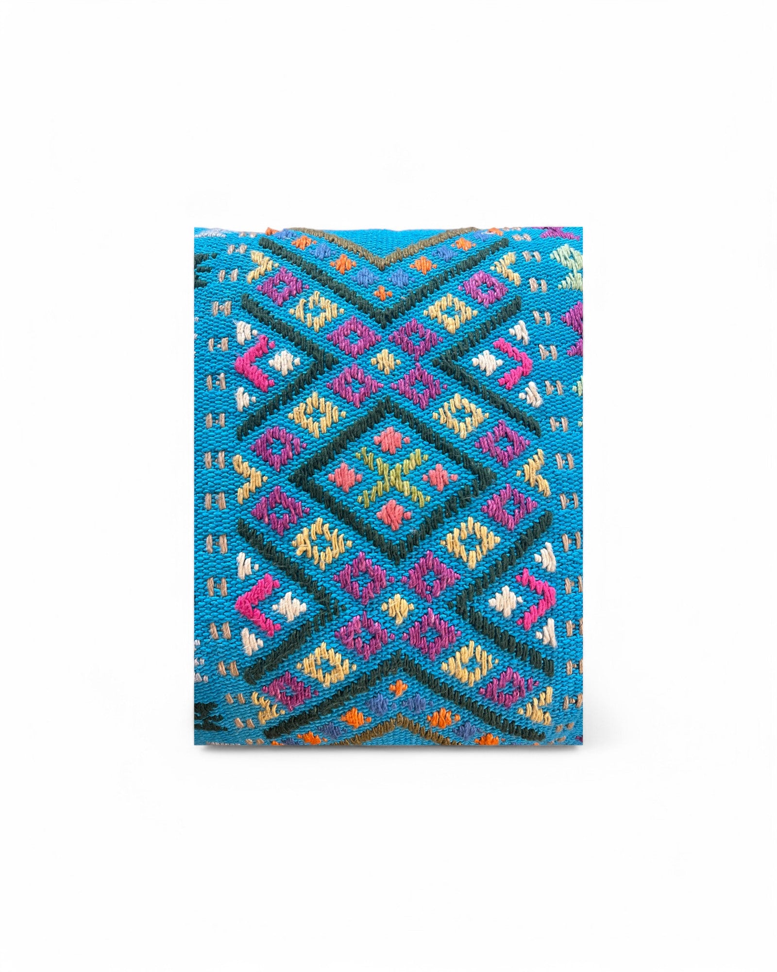 Handwoven Waist Loom Doi Tao Pillow - Blue