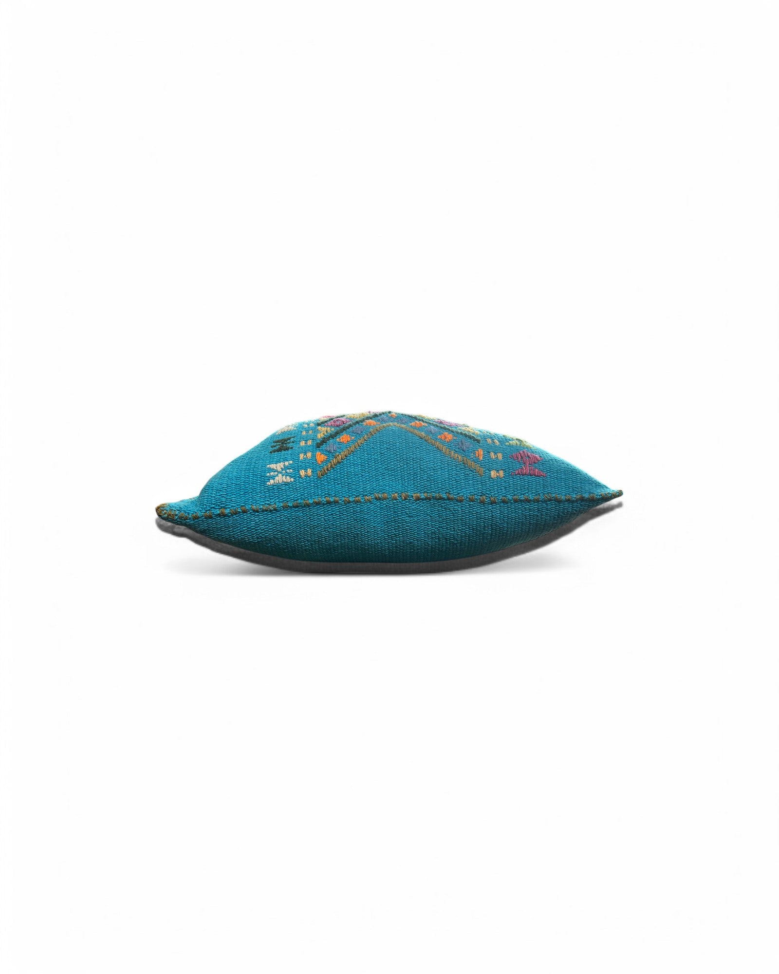 Handwoven Waist Loom Doi Tao Pillow - Blue