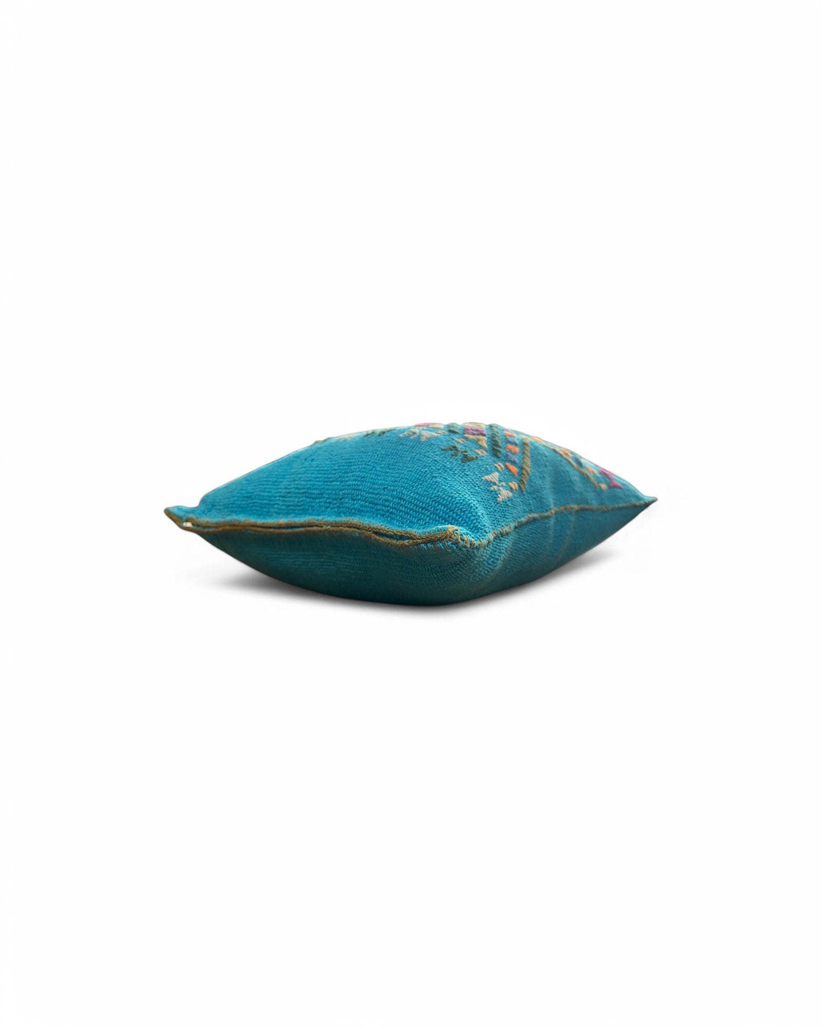 Handwoven Waist Loom Doi Tao Pillow - Blue