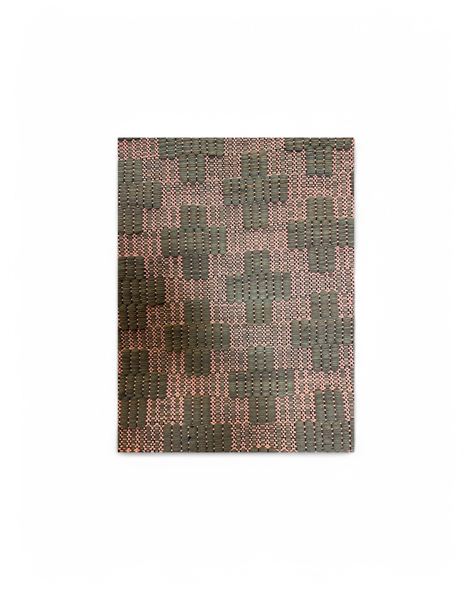 Cross Pattern Cotton Rug - Chocolate Brown & Coral