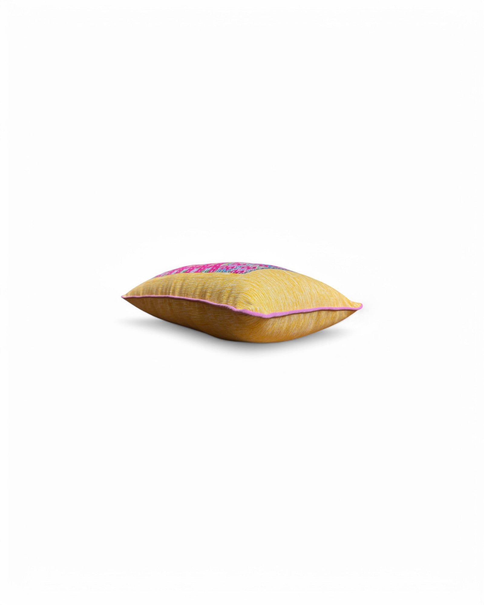 Lumbar Cushion with Karen Hill-Tribe Centrepiece - Yellow & Mangosteen
