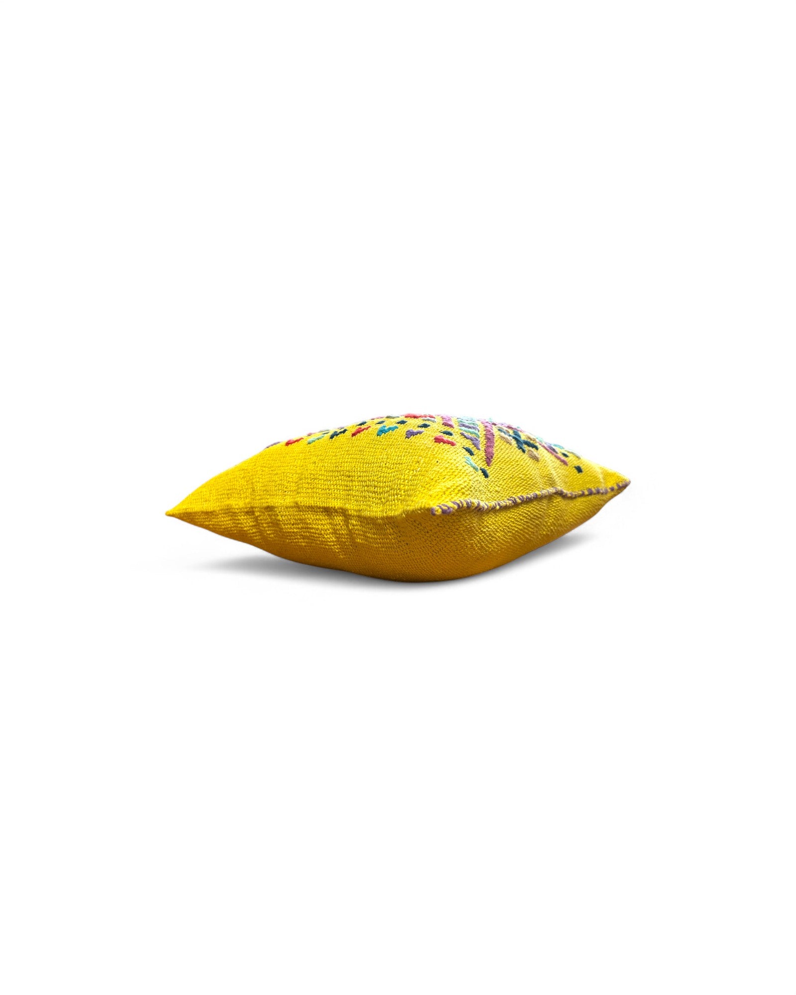 Handwoven Waist Loom Doi Tao Pillow - Yellow