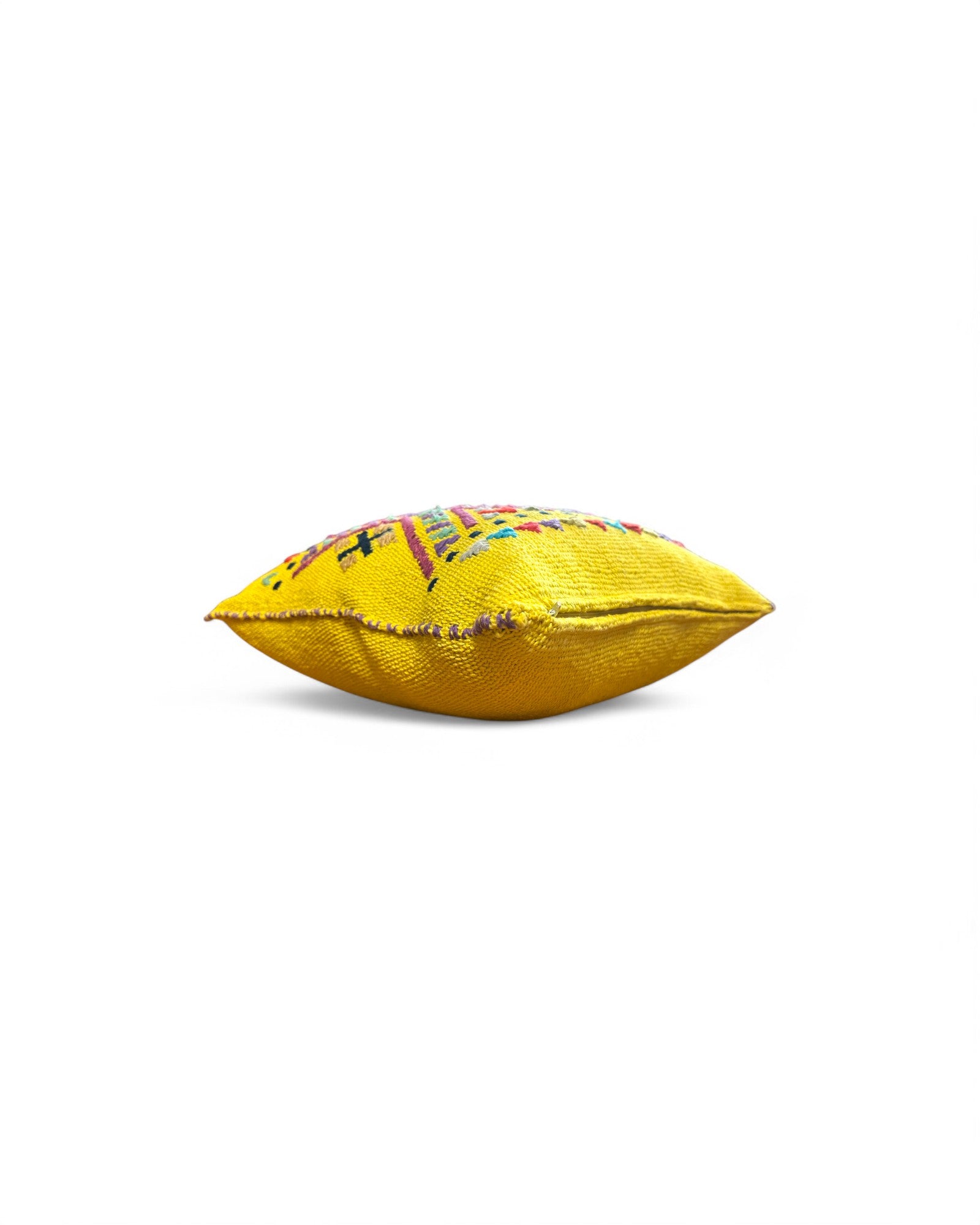 Handwoven Waist Loom Doi Tao Pillow - Yellow