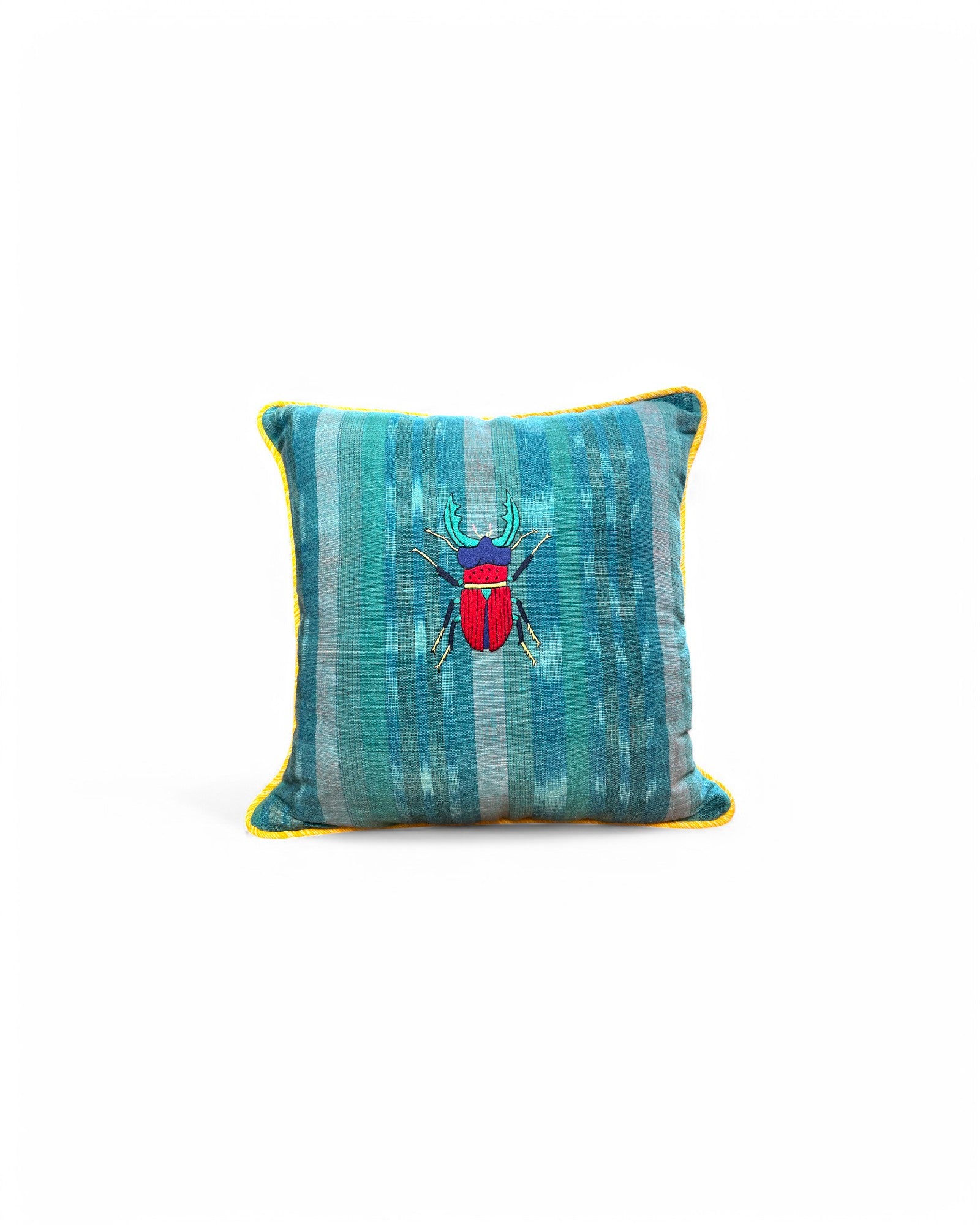 Hand Ebroidered Insect - Beatle (Green Turquoise)