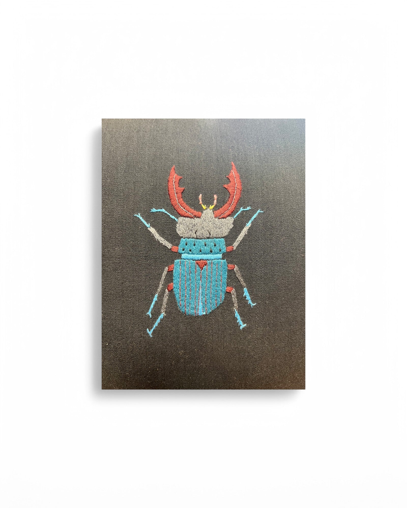 Hand Ebroidered Insect - Beatle (Dark Blue/ Black)
