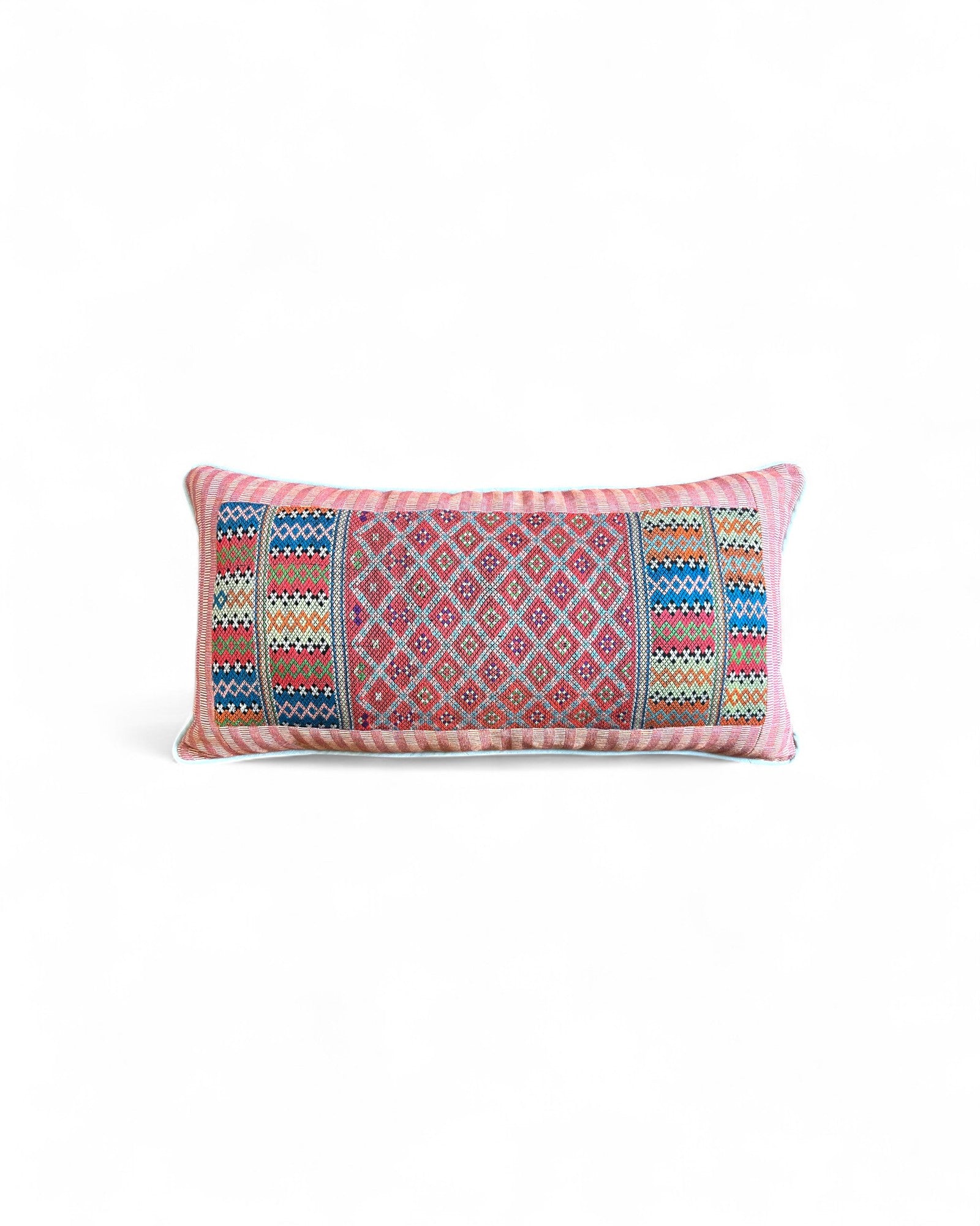 Lumbar Cushion with Karen Hill-Tribe Centrepiece - Pink
