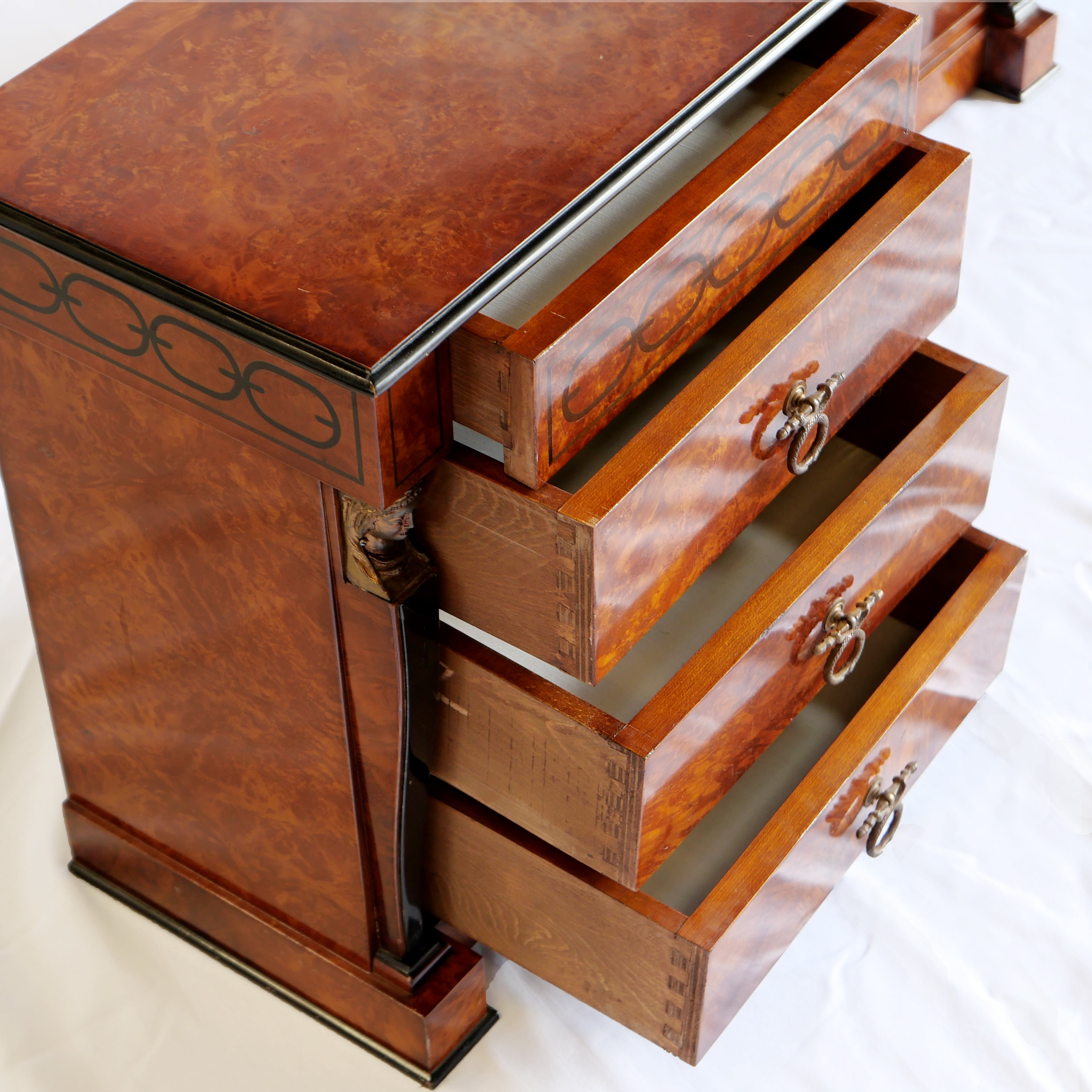 Set of Empire Chest of Drawers & Side Tables -  1 Chest of Drawers & 2 Night Stands