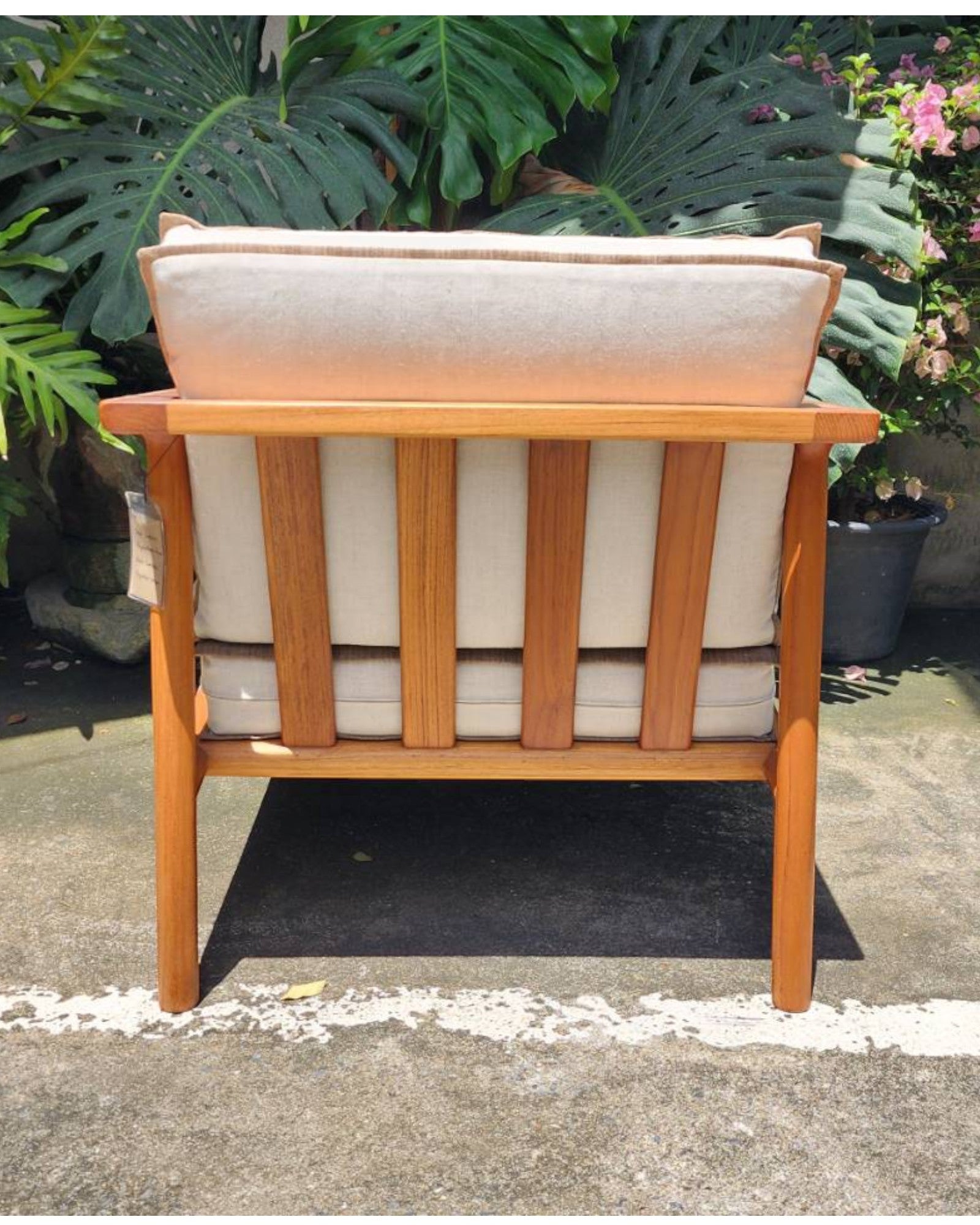 Wheat & Cream Thai Weave Teak Wood Armchair - Surround Living - 7