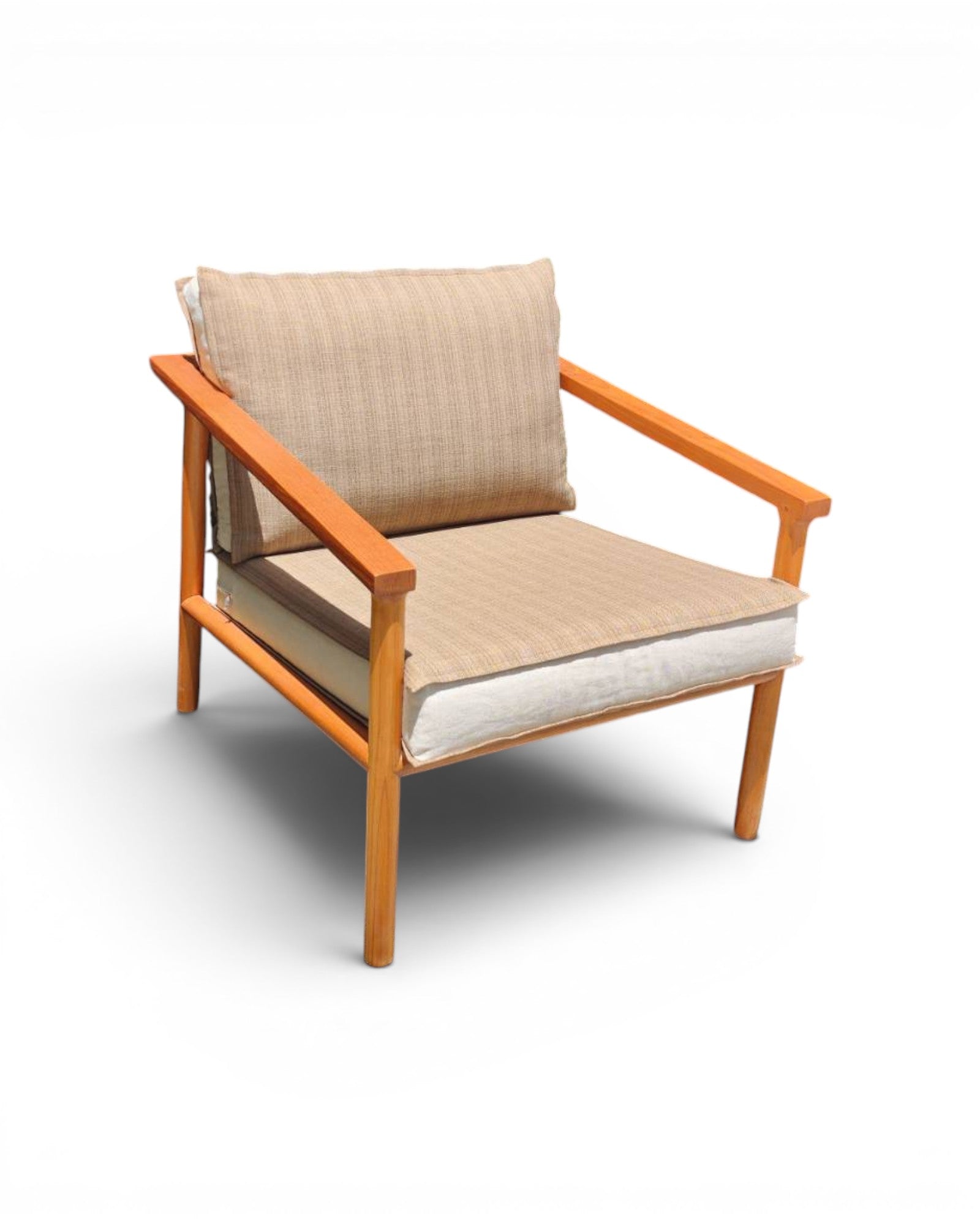 Wheat & Cream Thai Weave Teak Wood Armchair - Surround Living - 5