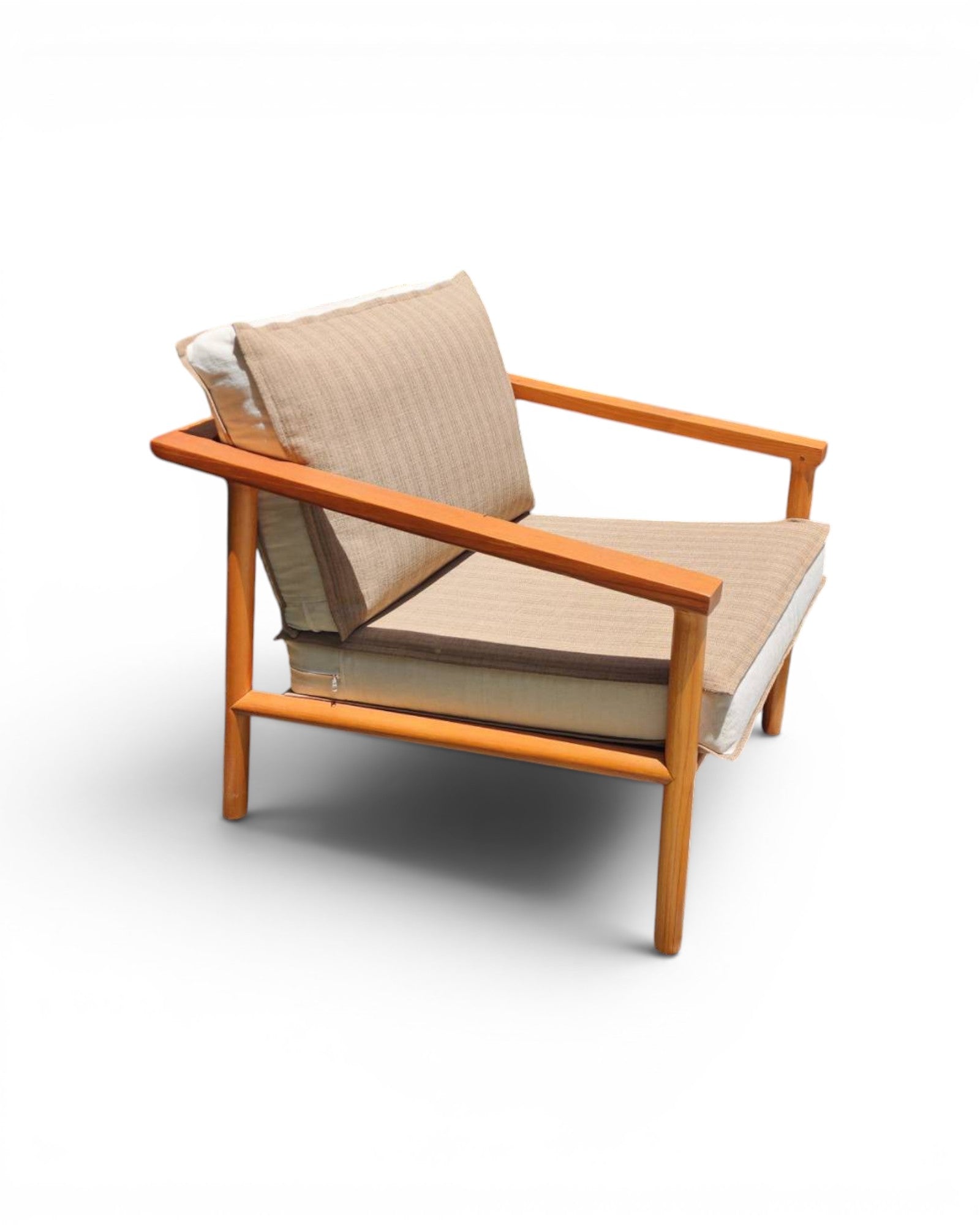 Wheat & Cream Thai Weave Teak Wood Armchair - Surround Living - 11