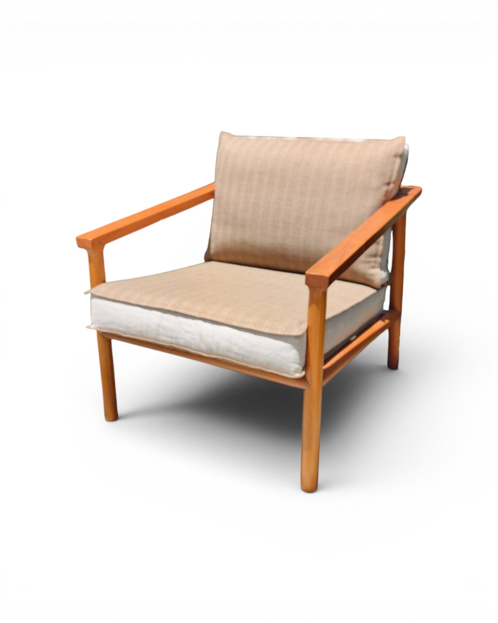 Wheat & Cream Thai Weave Teak Wood Armchair - Surround Living - 16